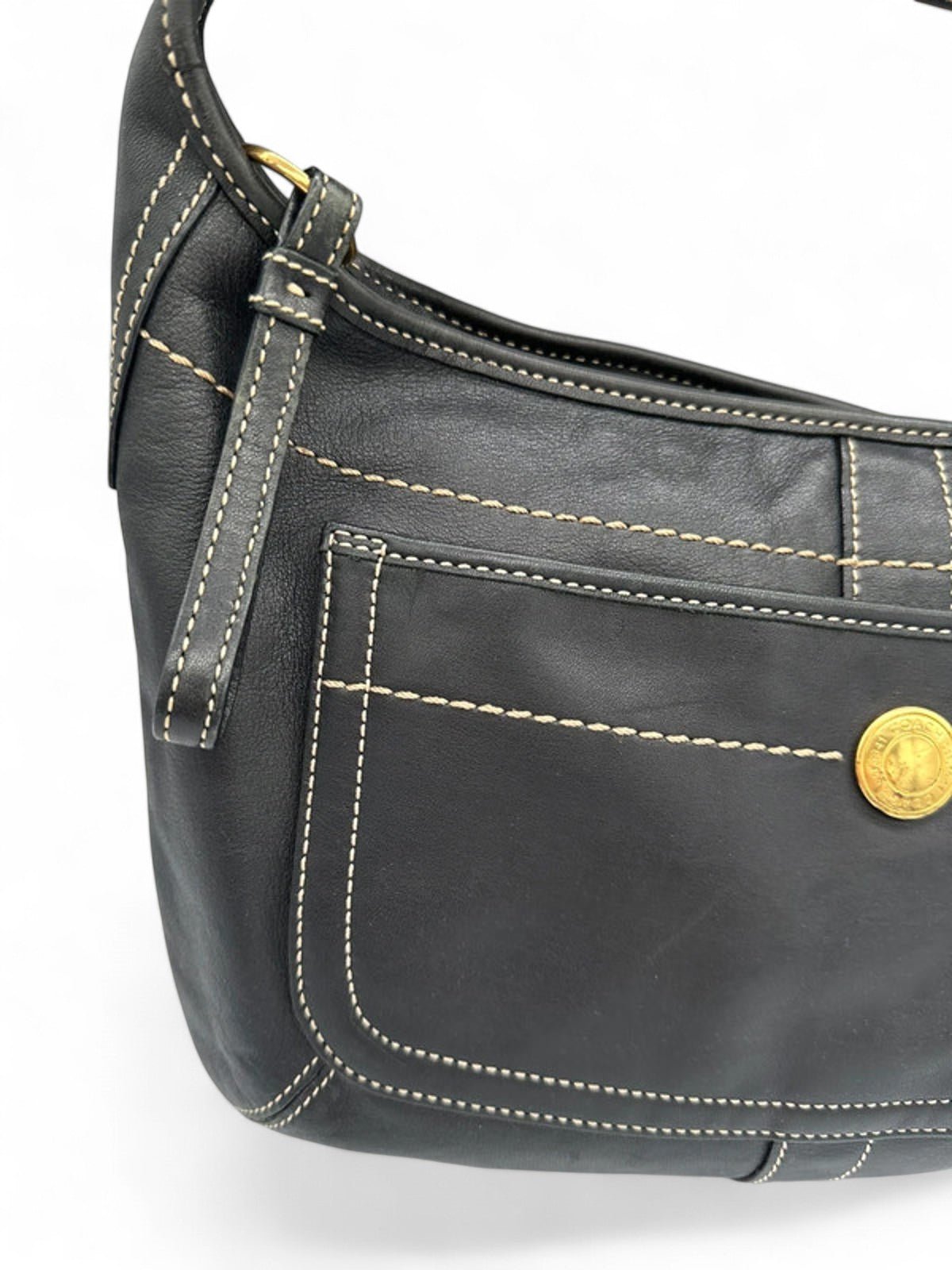 Vintage Coach Black Leather Ergo Shoulder Bag Y2K - Thanks it's Vintage