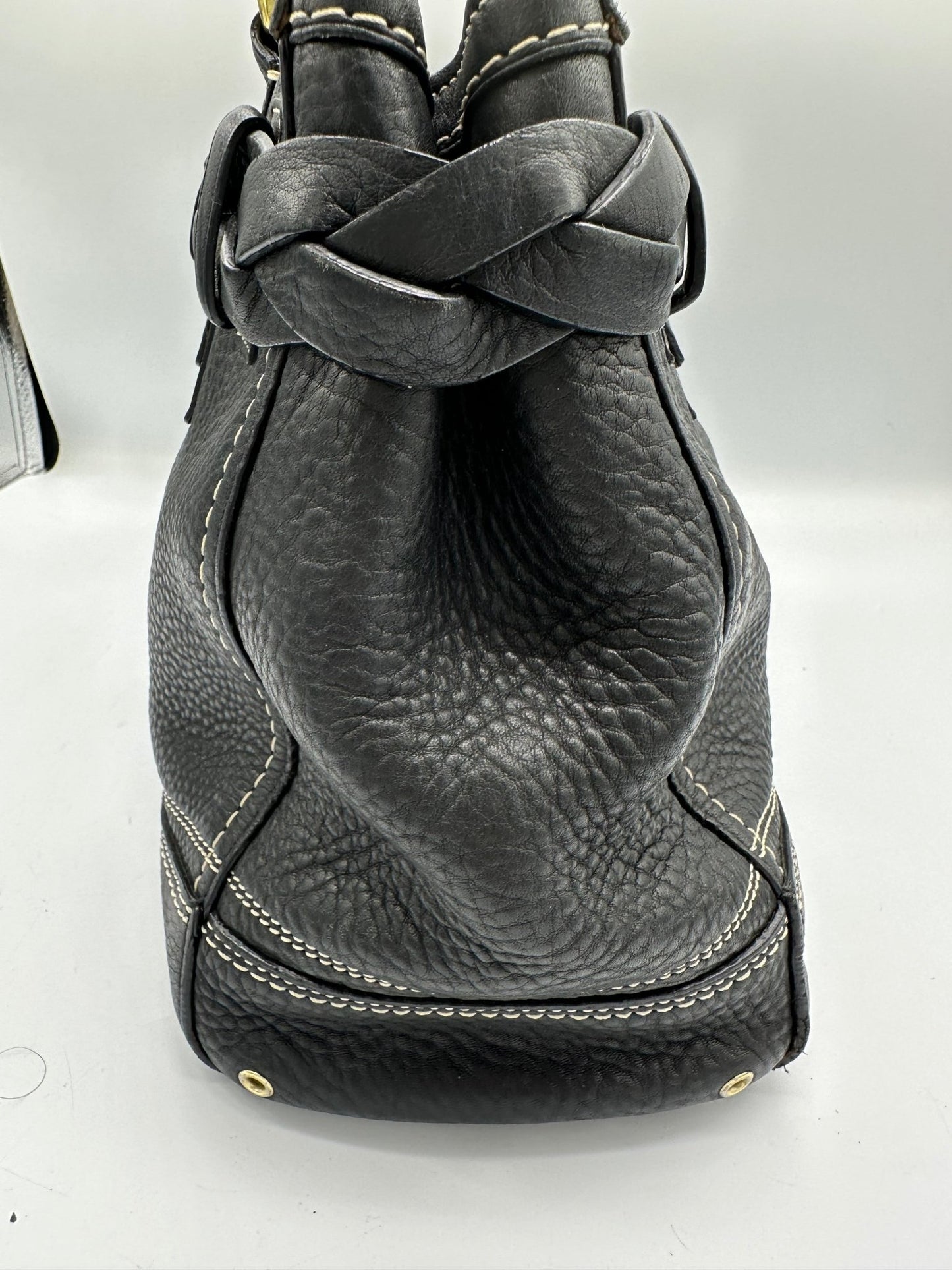 Vintage Coach Black Pebbled Leather Hampton Shoulder Bag - Thanks it's Vintage