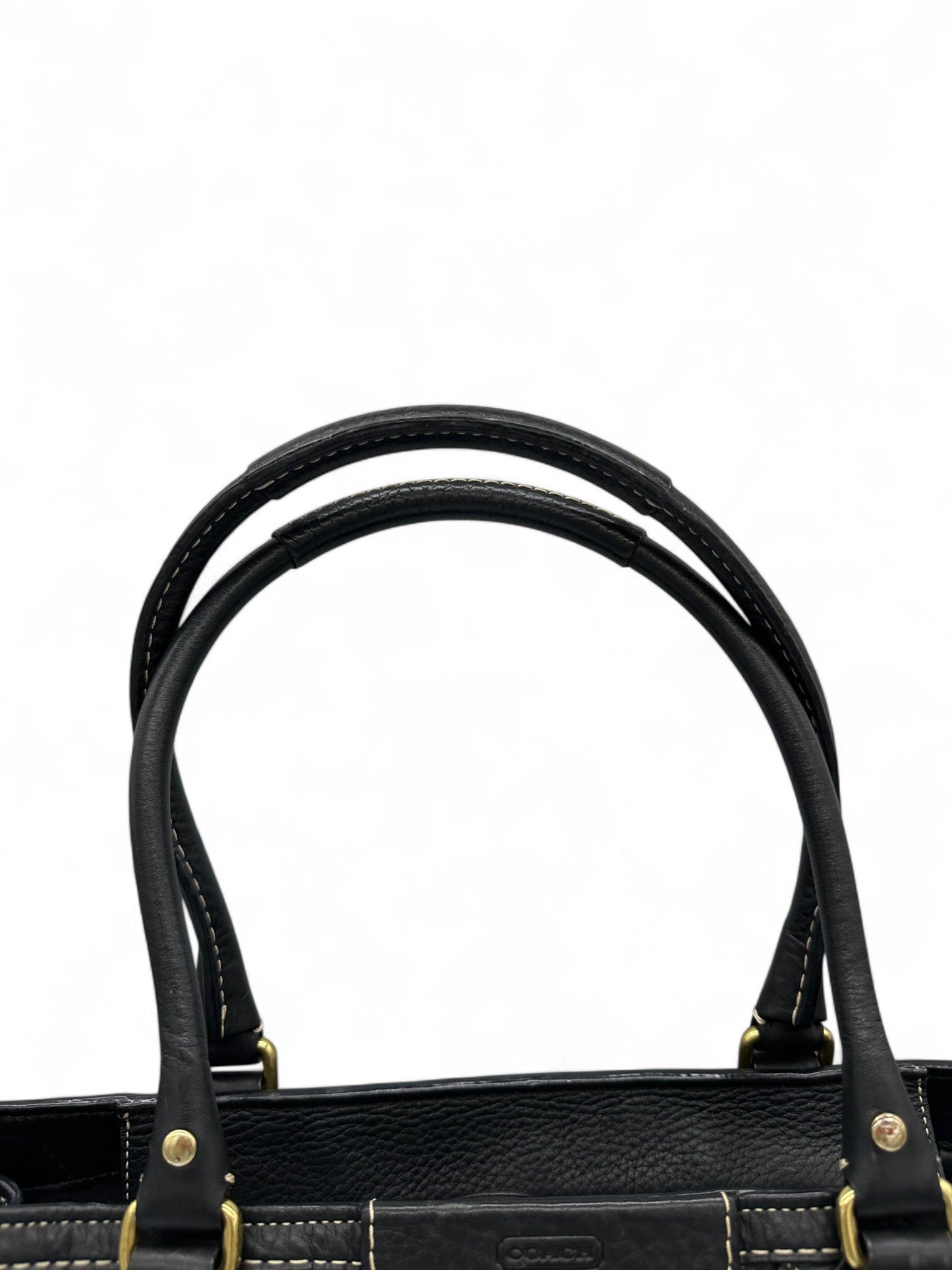 Vintage Coach Black Pebbled Leather Hampton Shoulder Bag - Thanks it's Vintage