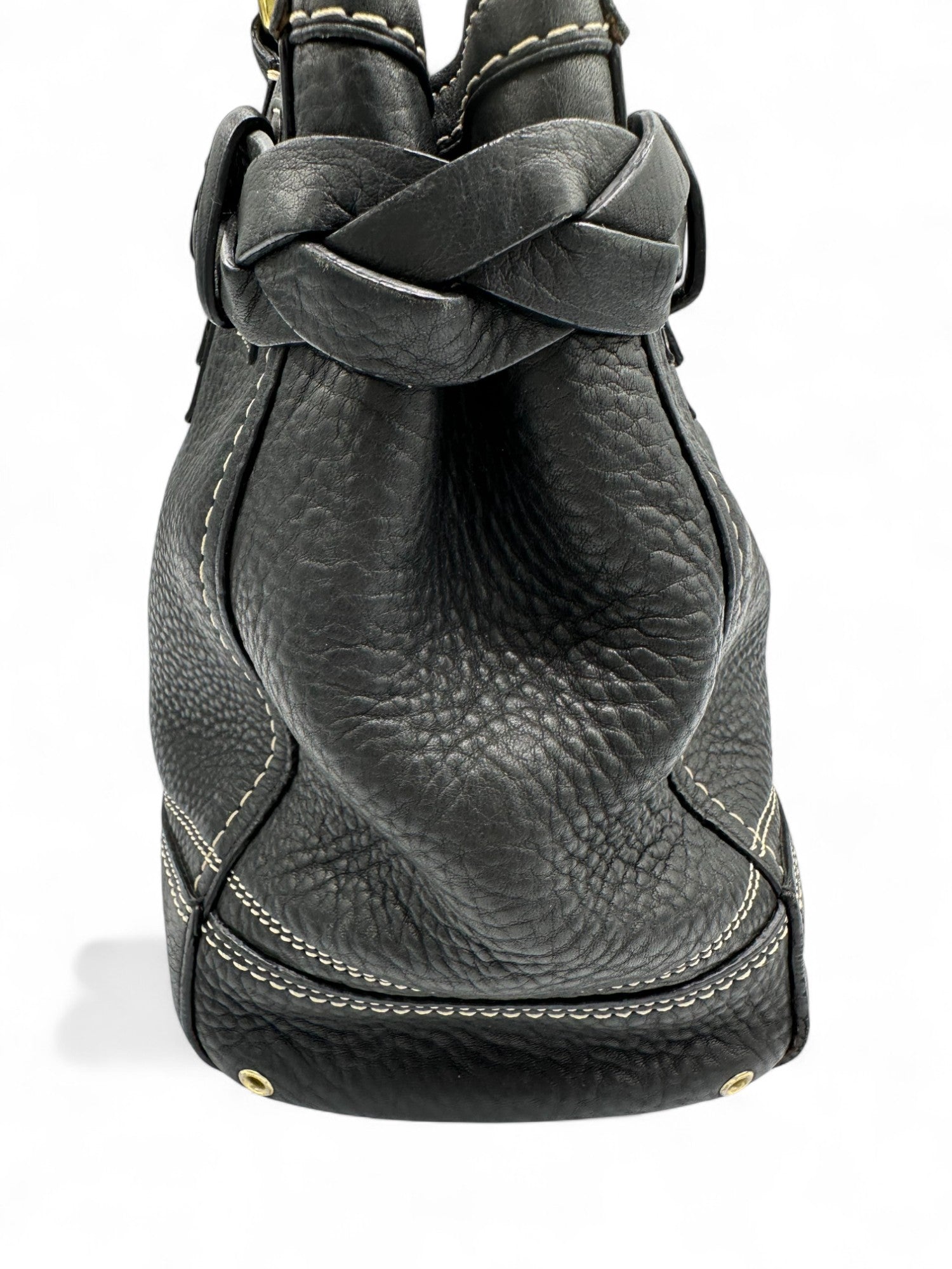 Vintage Coach Black Pebbled Leather Hampton Shoulder Bag - Thanks it's Vintage