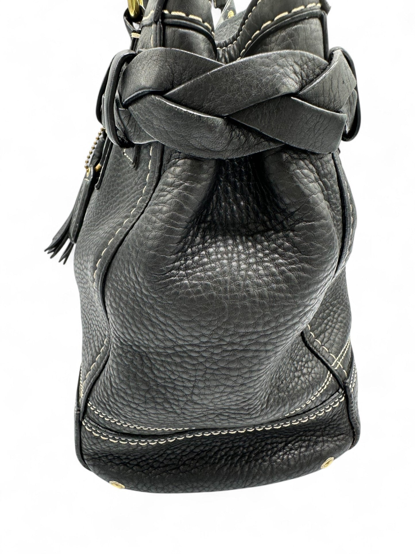 Vintage Coach Black Pebbled Leather Hampton Shoulder Bag - Thanks it's Vintage