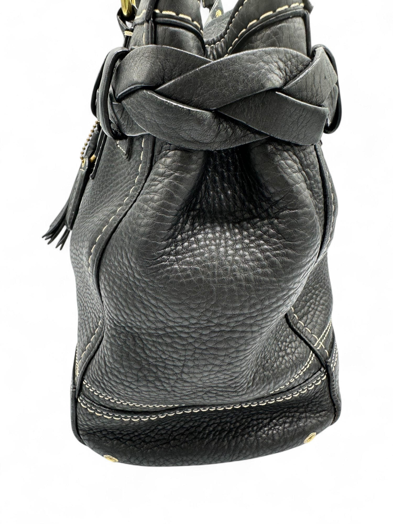 Vintage Coach Black Pebbled Leather Hampton Shoulder Bag - Thanks it's Vintage