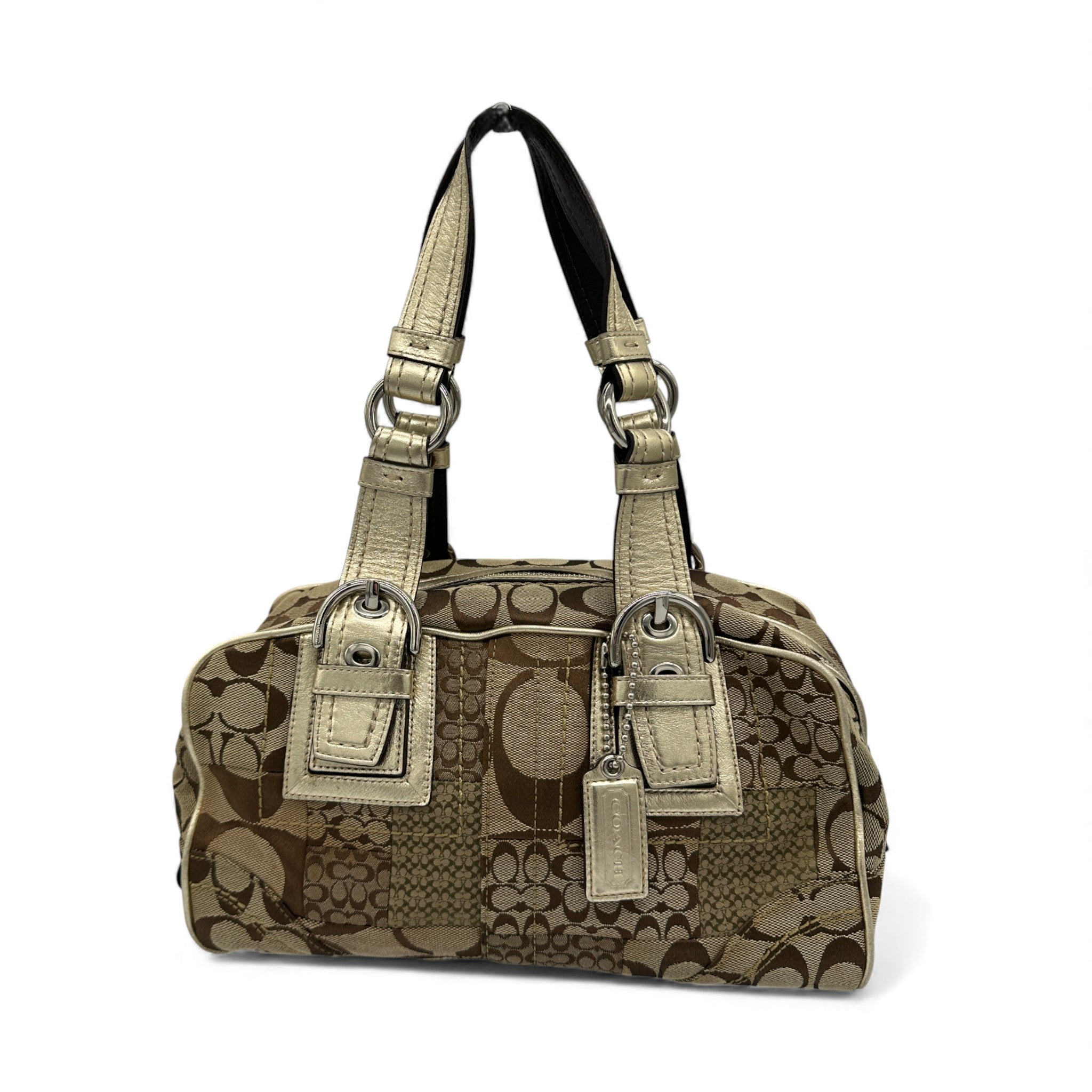 Vintage Coach F12317 Patchwork Soho Mini Boston Shoulder Bag