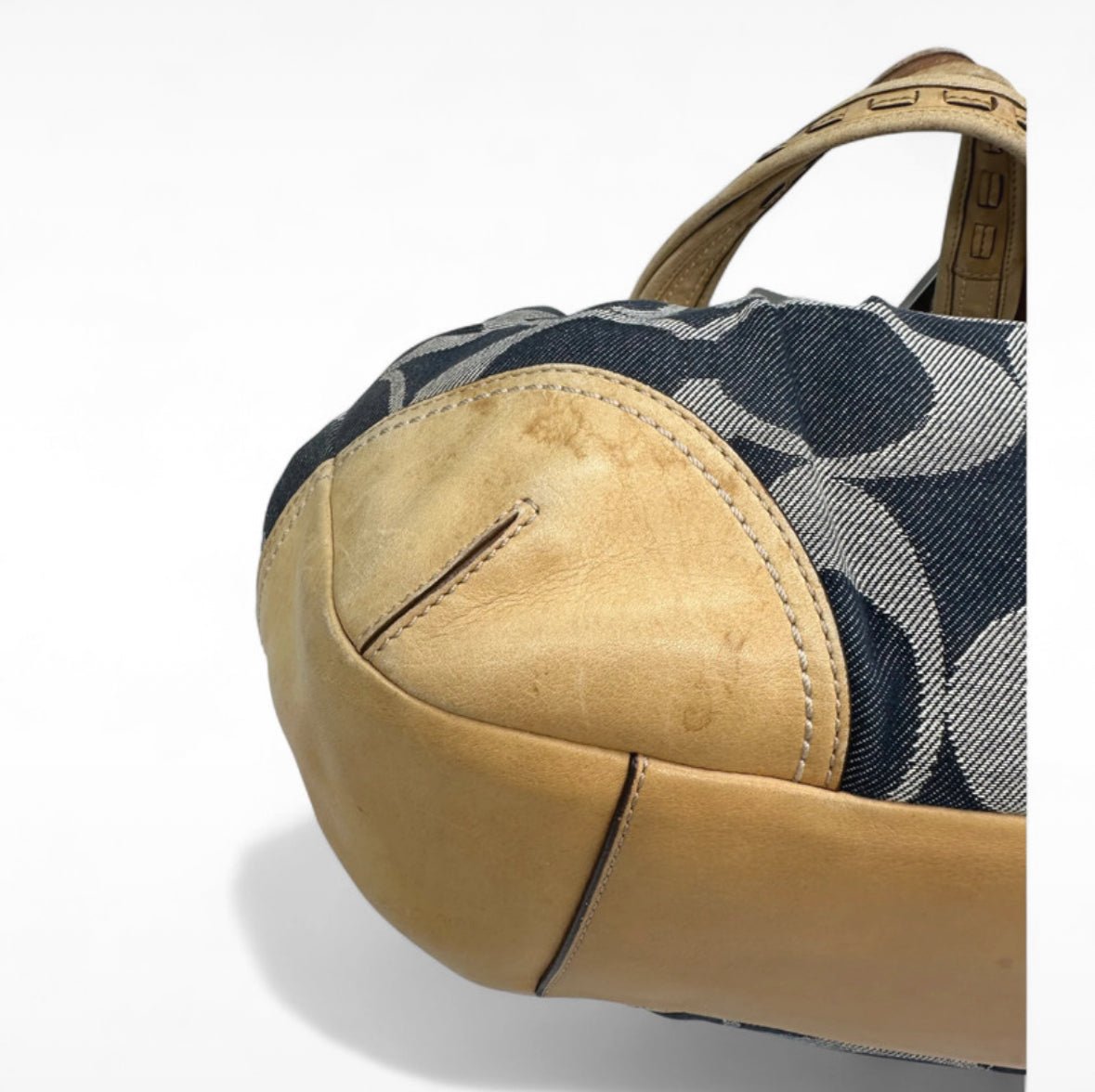 Vintage Coach F12747 Denim Pleated Ergo Shoulder Bag - Thanks it's Vintage