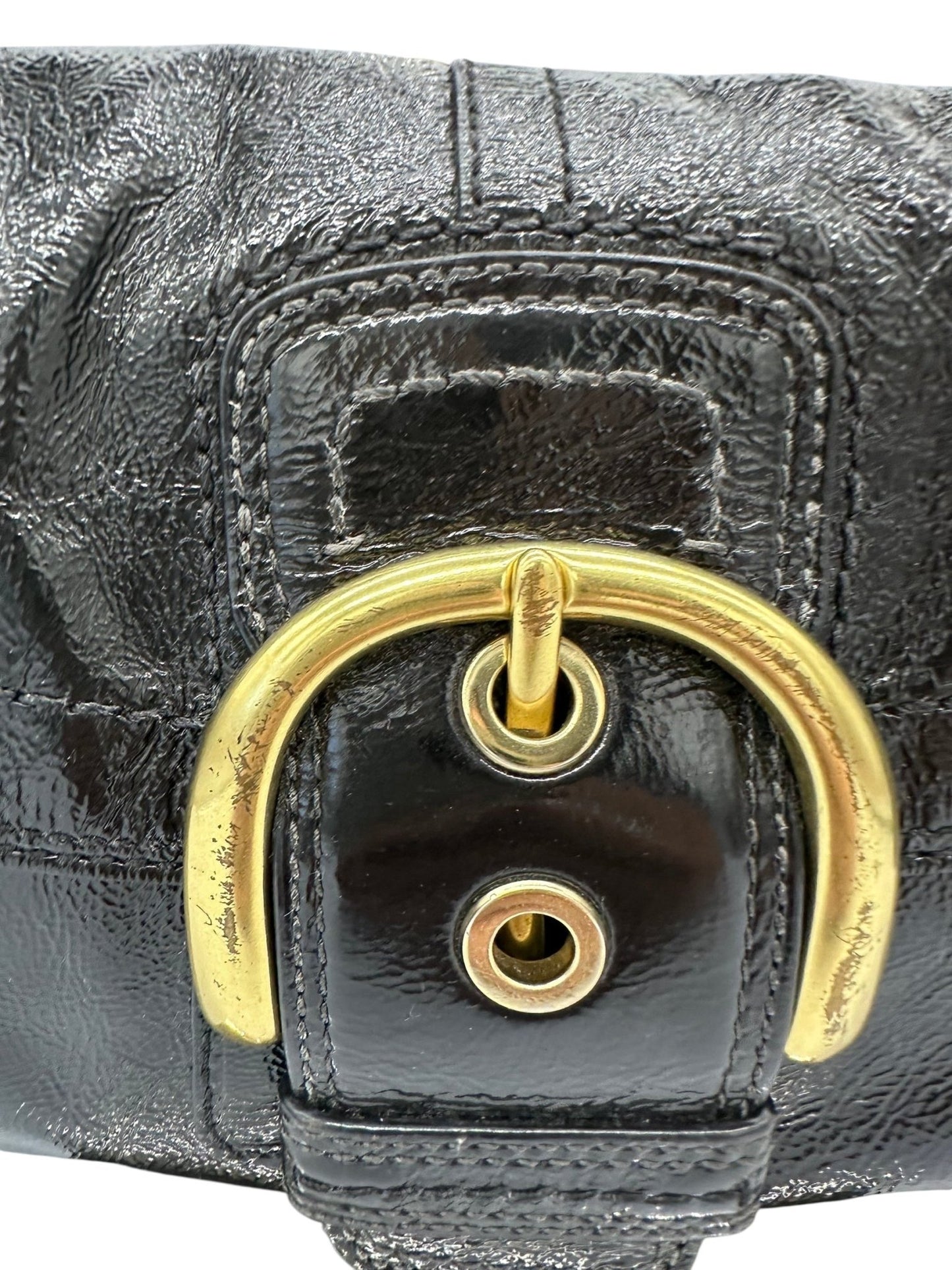 Vintage Coach F13132 Black Patent Leather Soho Buckle Shoulder Bag - Thanks it's Vintage