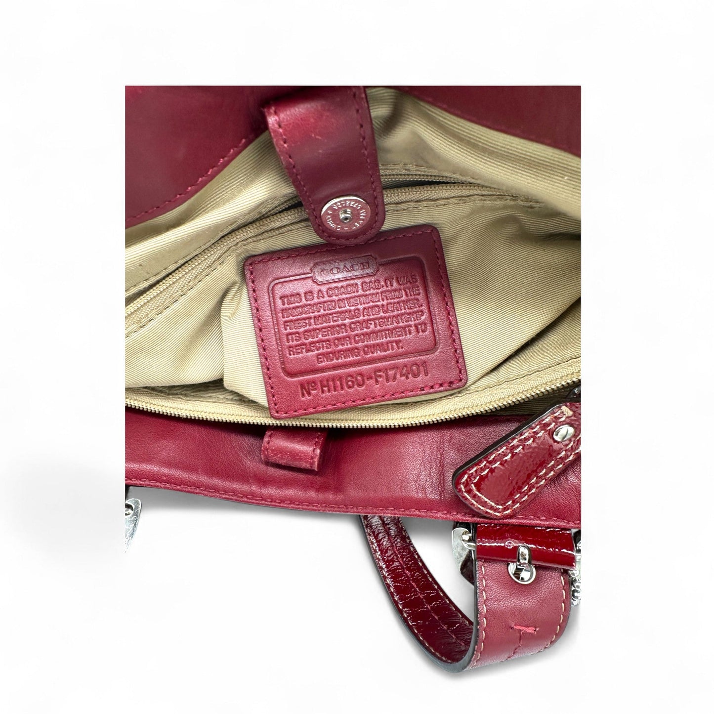 Vintage Coach F17401 Red Monogram Tote Shoulder Bag - Thanks it's Vintage