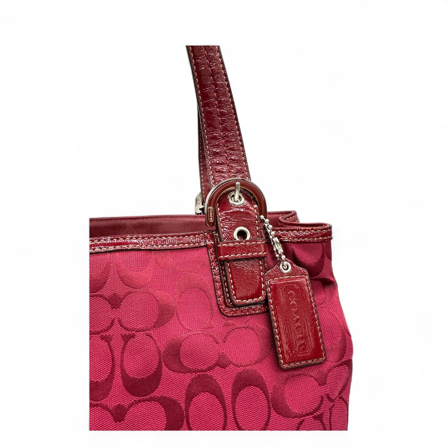 Vintage Coach F17401 Red Monogram Tote Shoulder Bag - Thanks it's Vintage