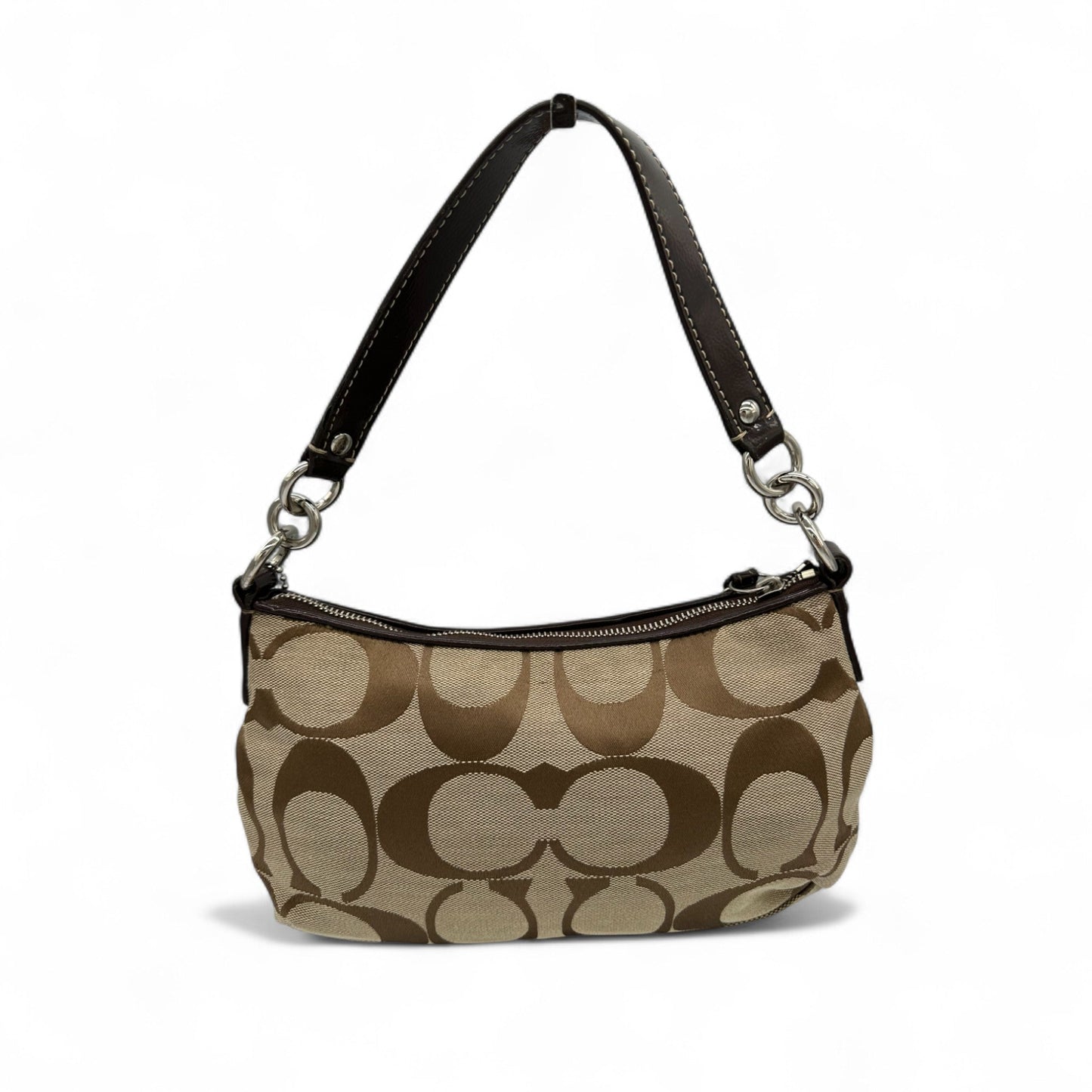 Vintage Coach F17439 Shoulder Bag with Brown Trim and Monogram Y2K - Thanks it's Vintage