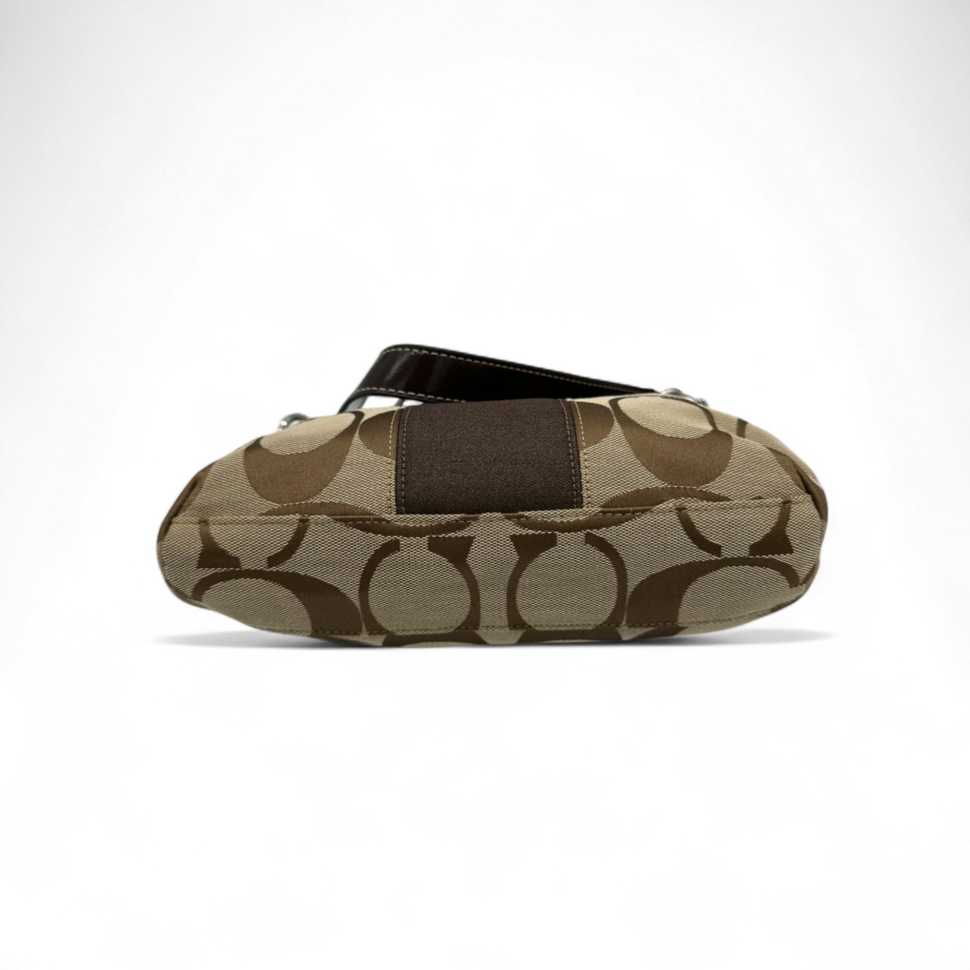 Vintage Coach F17439 Shoulder Bag with Brown Trim and Monogram Y2K - Thanks it's Vintage