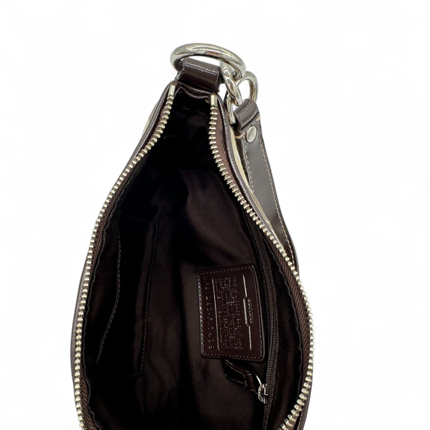 Vintage Coach F17439 Shoulder Bag with Brown Trim and Monogram Y2K - Thanks it's Vintage