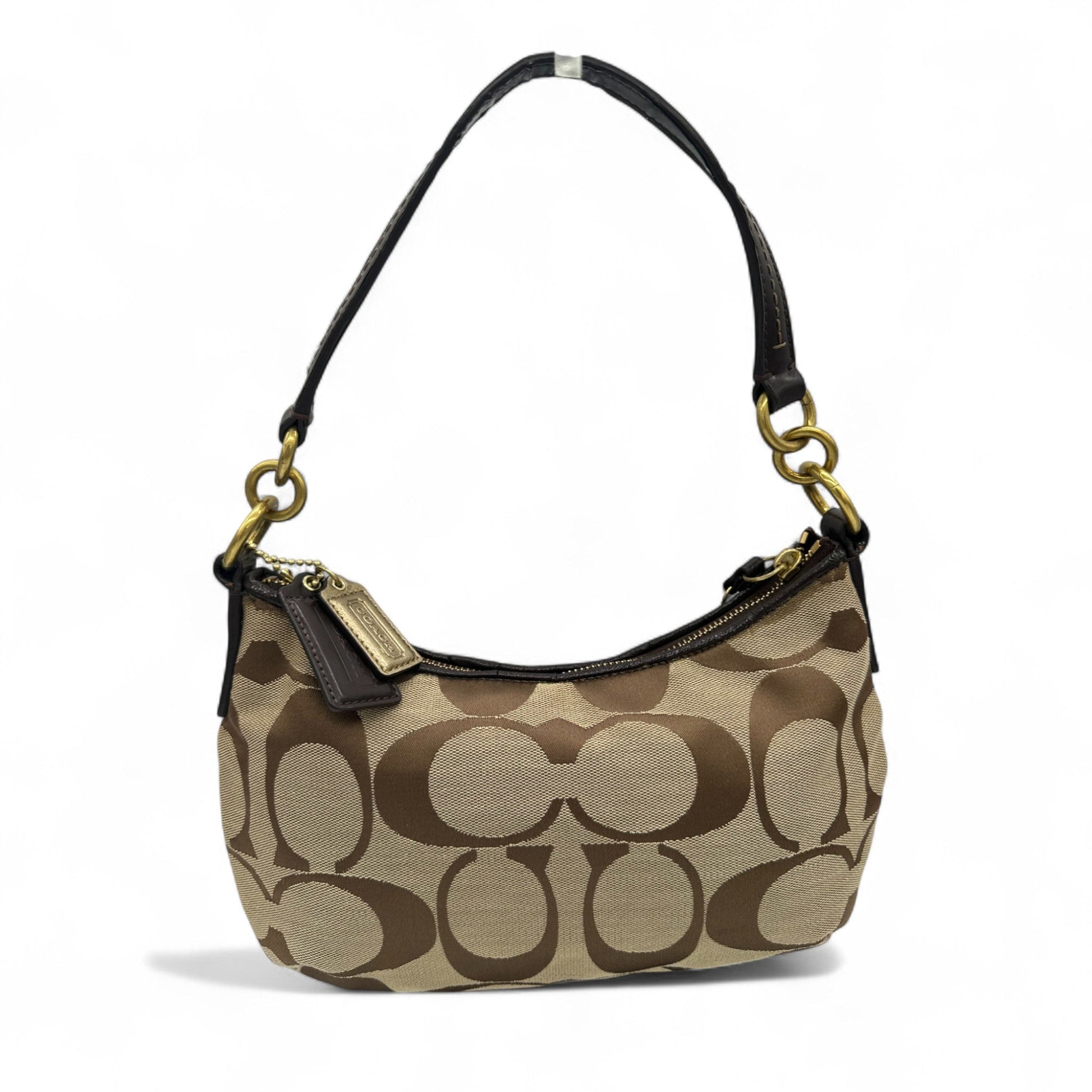 Vintage Coach F23544 Brown Trim Monogram Shoulder Bag with Detachable Two Way Strap - Thanks it's Vintage