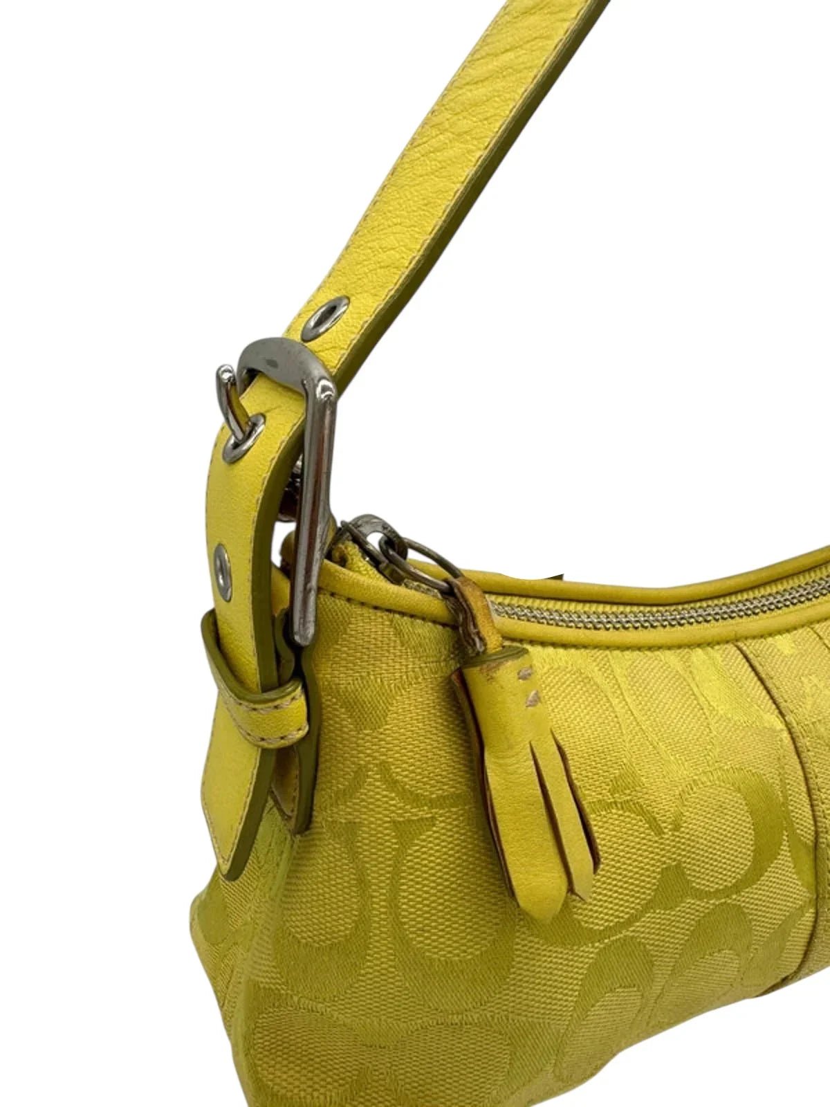 Vintage Coach Lime Green Rare Y2K East West Baguette Shoulder bag - Thanks it's Vintage