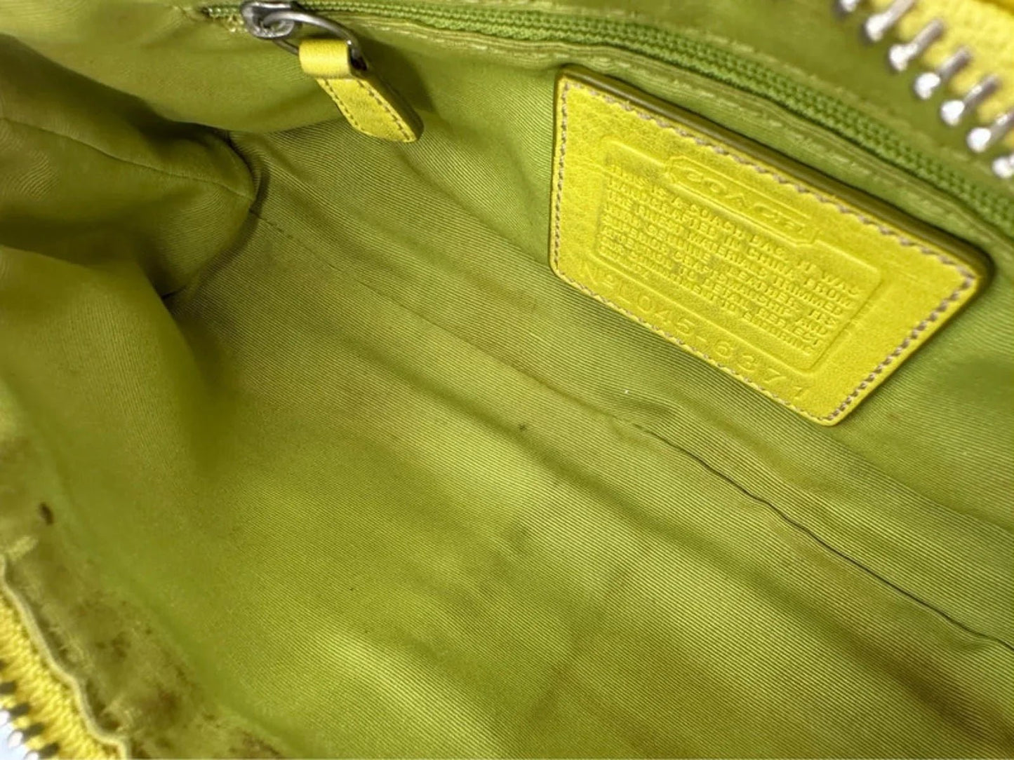 Vintage Coach Lime Green Rare Y2K East West Baguette Shoulder bag - Thanks it's Vintage