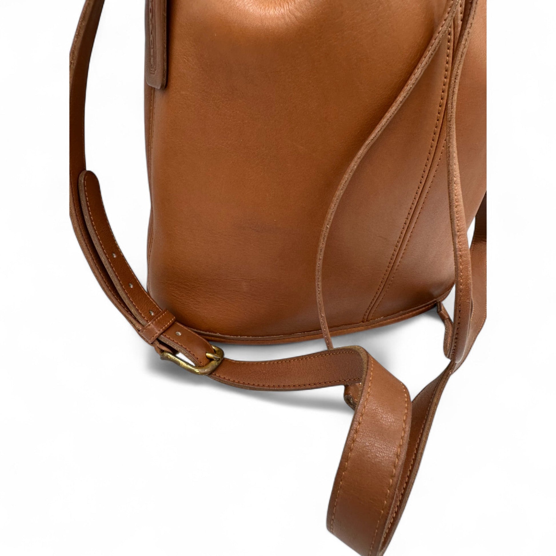 Vintage Coach Nicholas 9946 Tan Leather Drawstring Shoulder Bag - Thanks it's Vintage