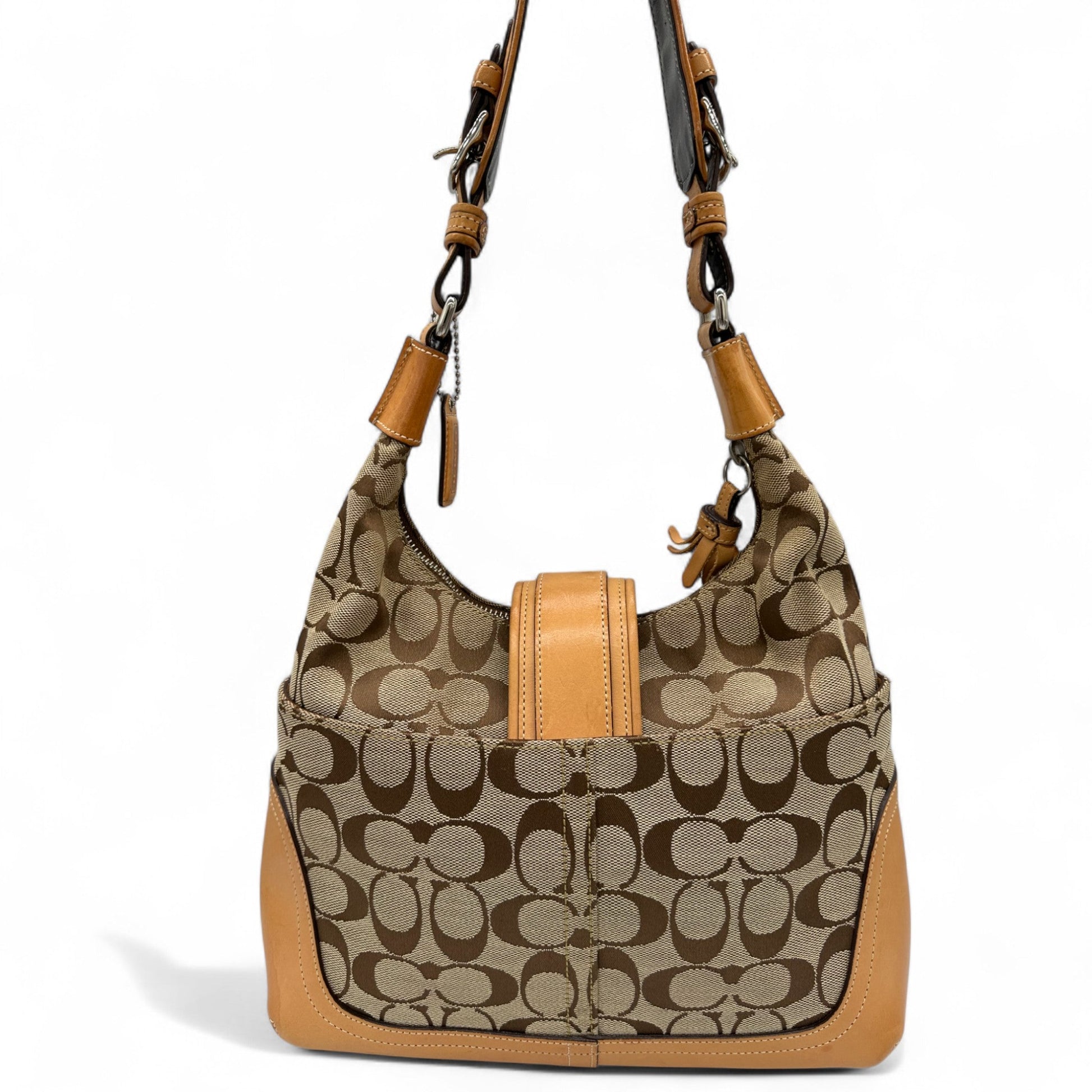 Vintage Coach Vintage Coach 6824 Soho Shoulder Bag in brown and beige signature monogram - Thanks it's Vintage