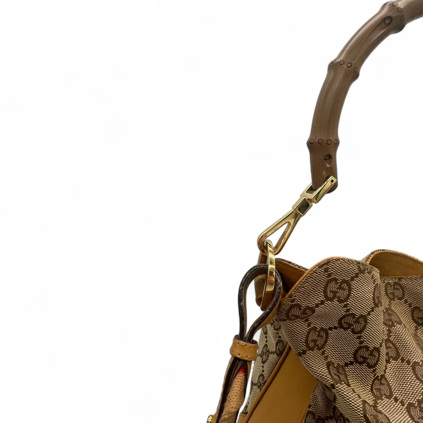 Vintage Gucci Bamboo 2 Way Strap Shoulder Bag in GG Monogram - Thanks it's Vintage