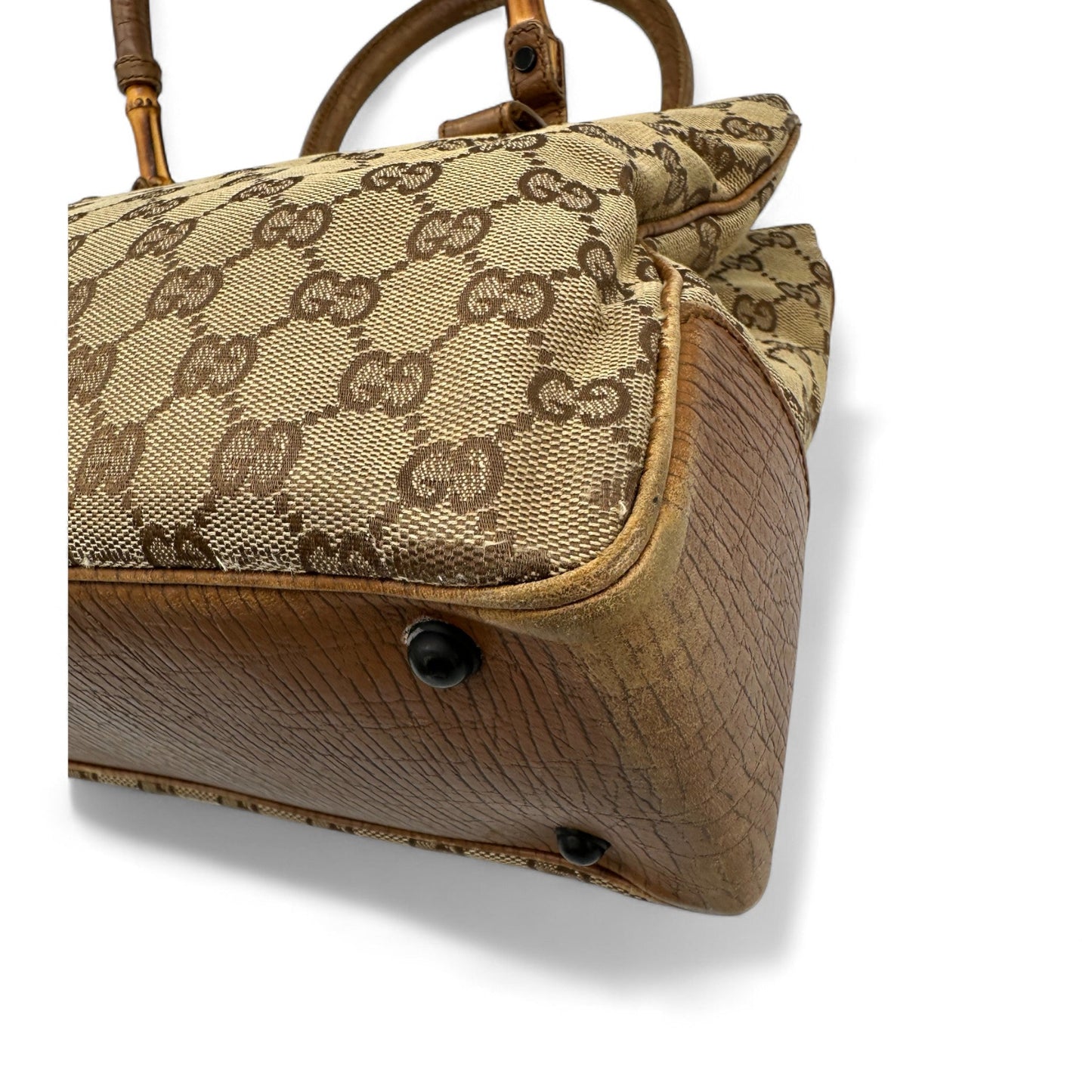 Vintage Gucci Bamboo GG Monogram Structured Tote - Thanks it's Vintage