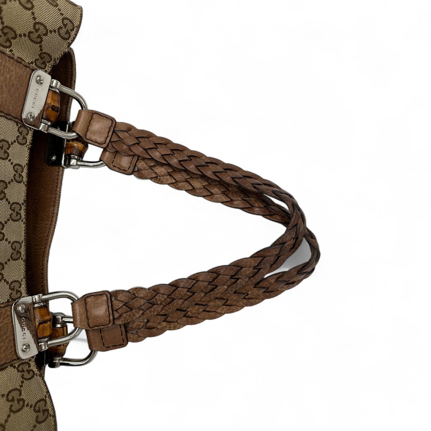 Vintage Gucci Bamboo Monogram Large Tote Shoulder Bag - Thanks it's Vintage