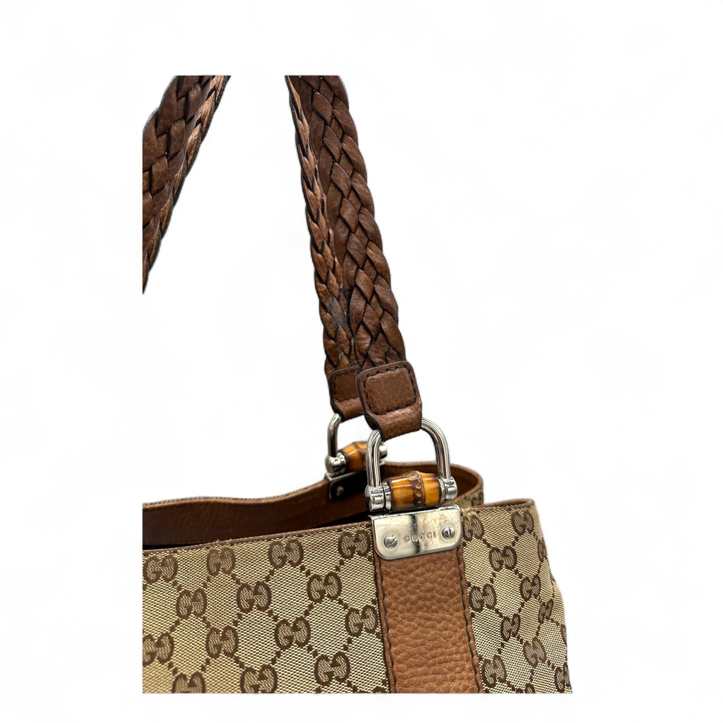 Vintage Gucci Bamboo Monogram Large Tote Shoulder Bag - Thanks it's Vintage