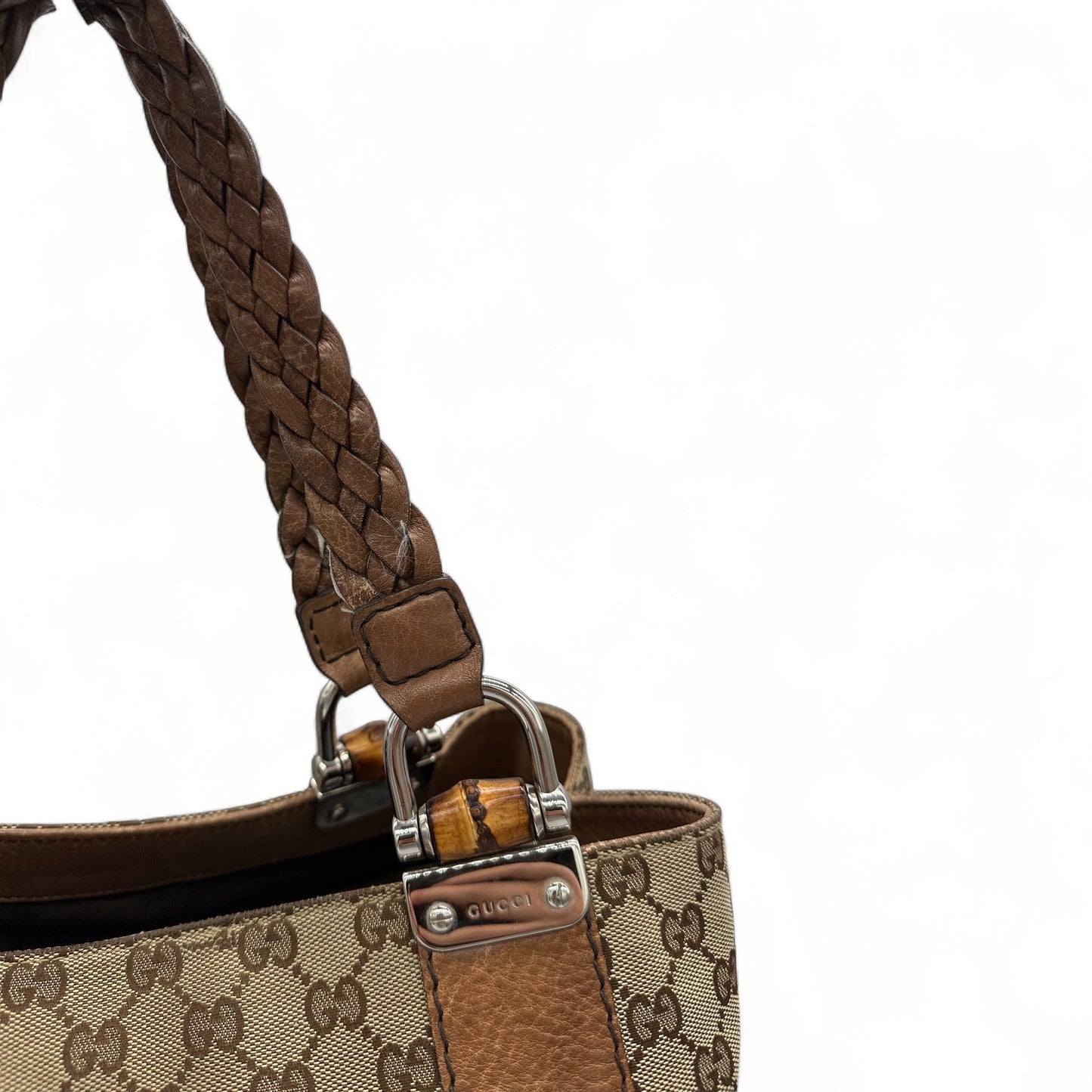 Vintage Gucci Bamboo Monogram Large Tote Shoulder Bag - Thanks it's Vintage
