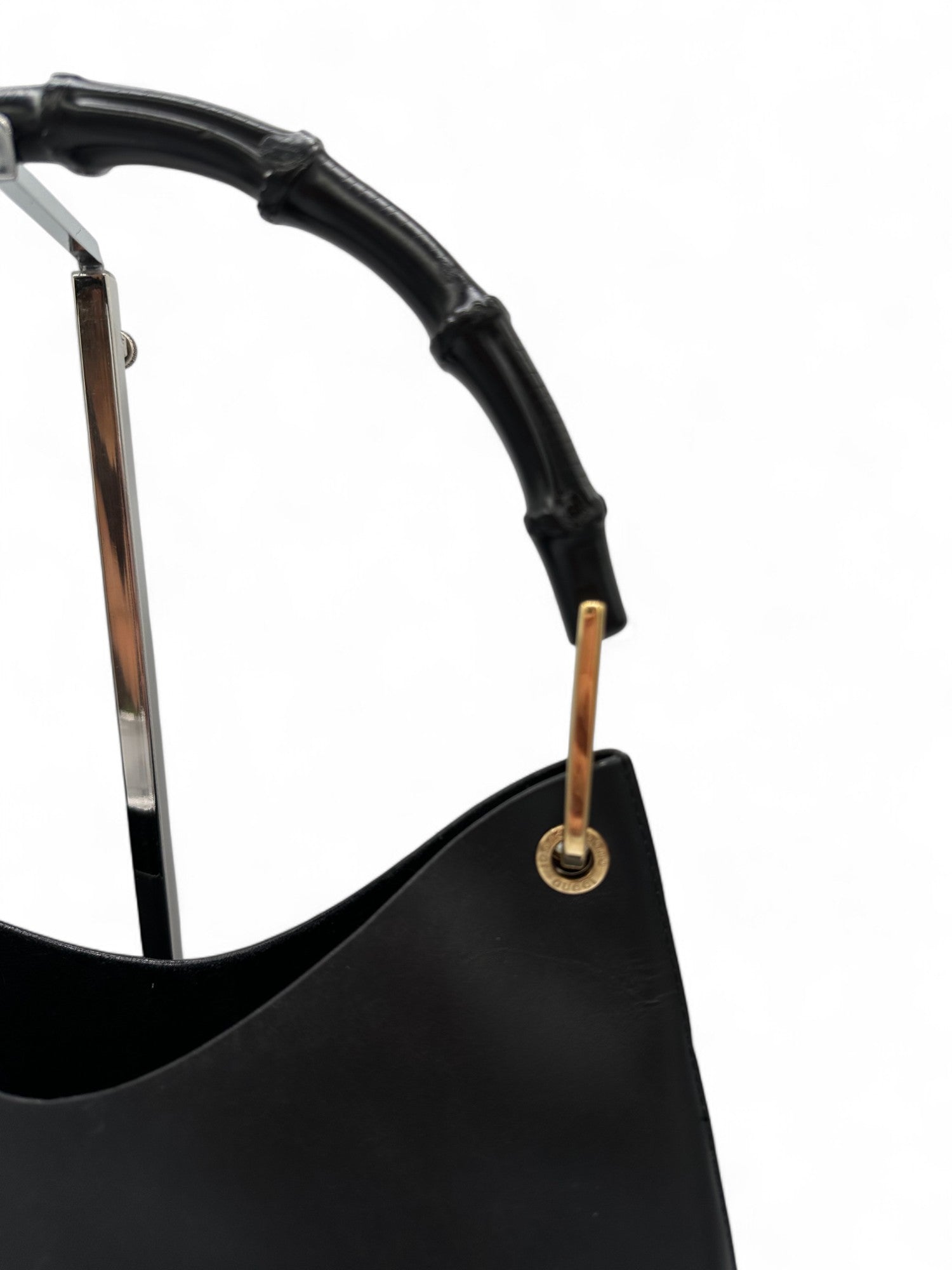 Vintage Gucci Black Leather Bamboo Shoulder Bag - Thanks it's Vintage