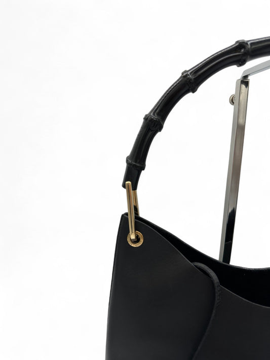 Vintage Gucci Black Leather Bamboo Shoulder Bag - Thanks it's Vintage