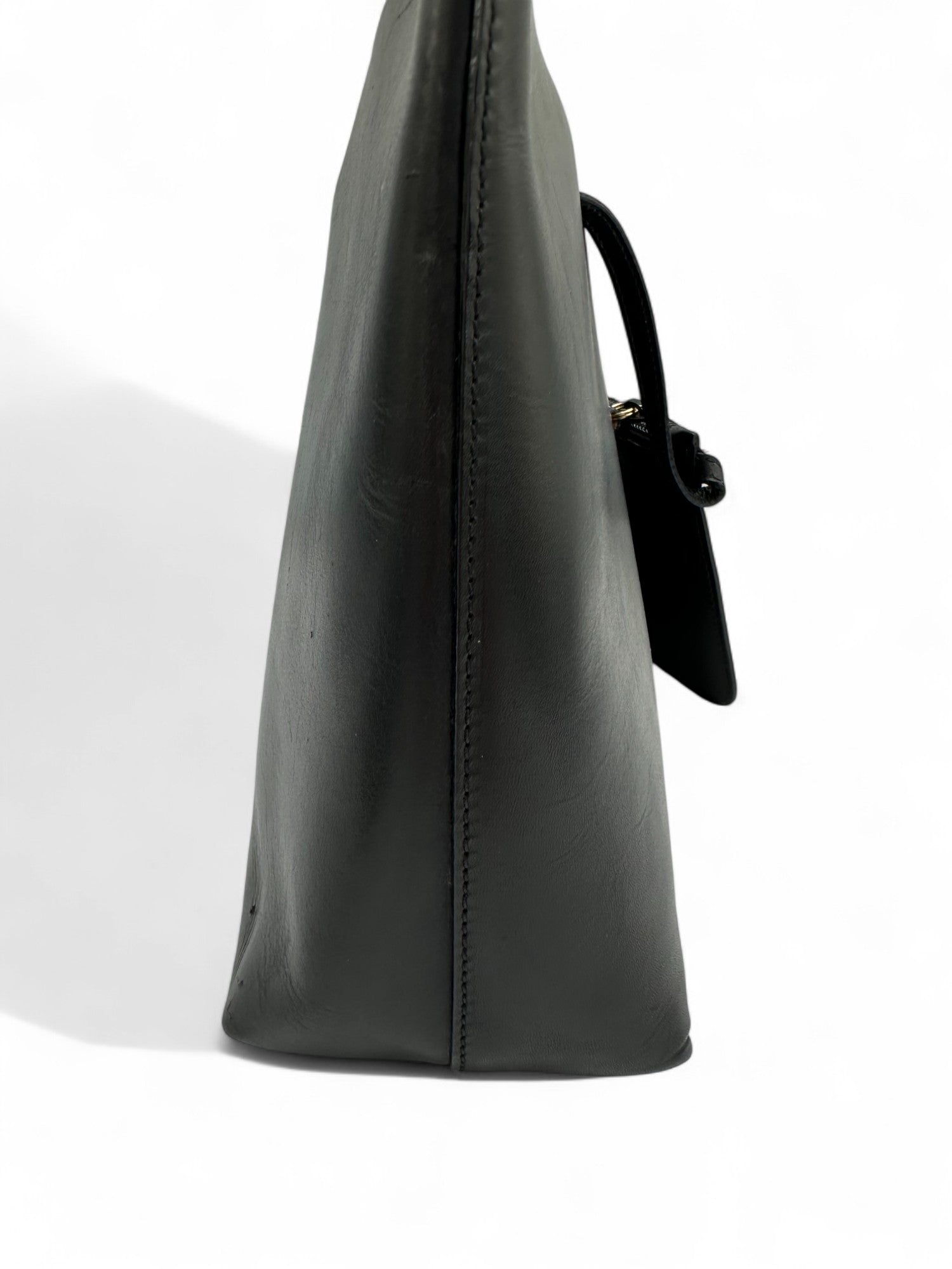 Vintage Gucci Black Leather Bamboo Shoulder Bag - Thanks it's Vintage