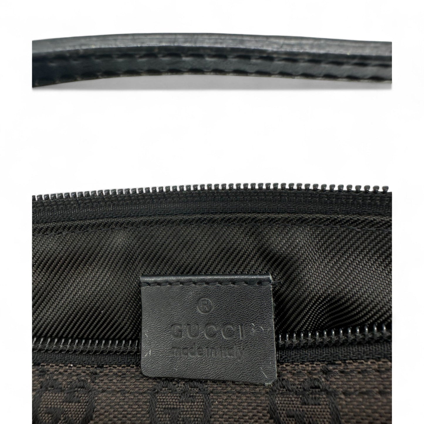 Vintage Gucci Boat Pochette Shoulder Bag in Black GG Monogram - Thanks it's Vintage