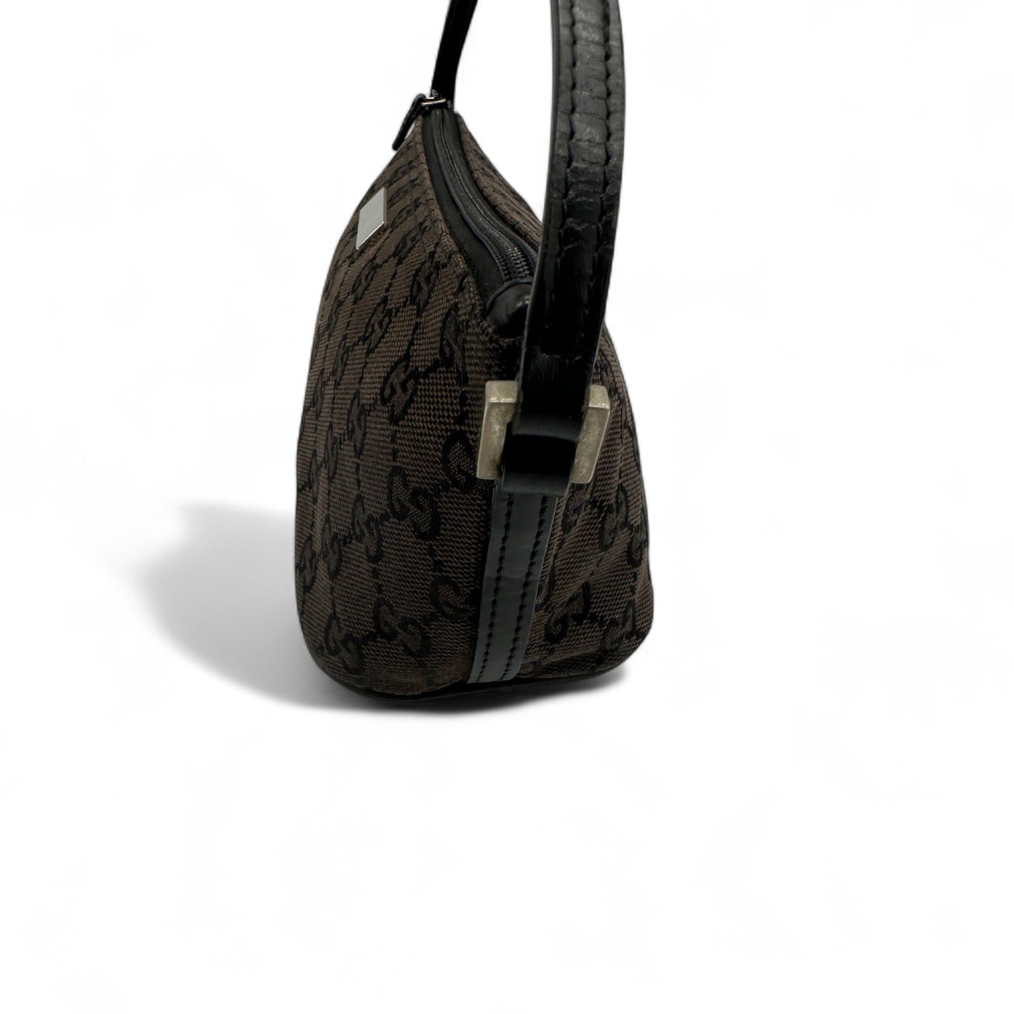 Vintage Gucci Boat Pochette Shoulder Bag in Black GG Monogram - Thanks it's Vintage