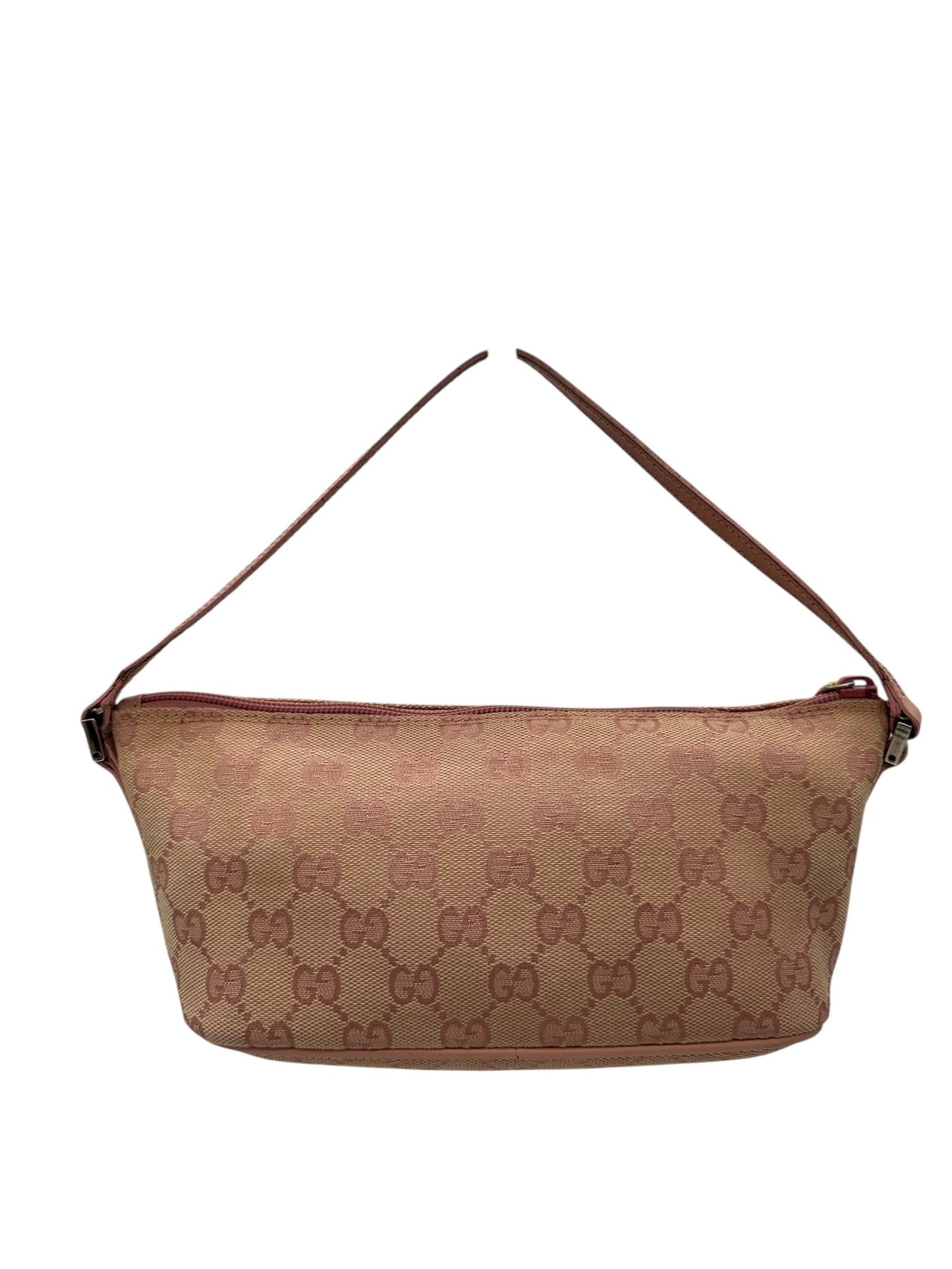 Vintage Gucci Boat Pochette Shoulder Bag in Pink GG Monogram - Thanks it's Vintage