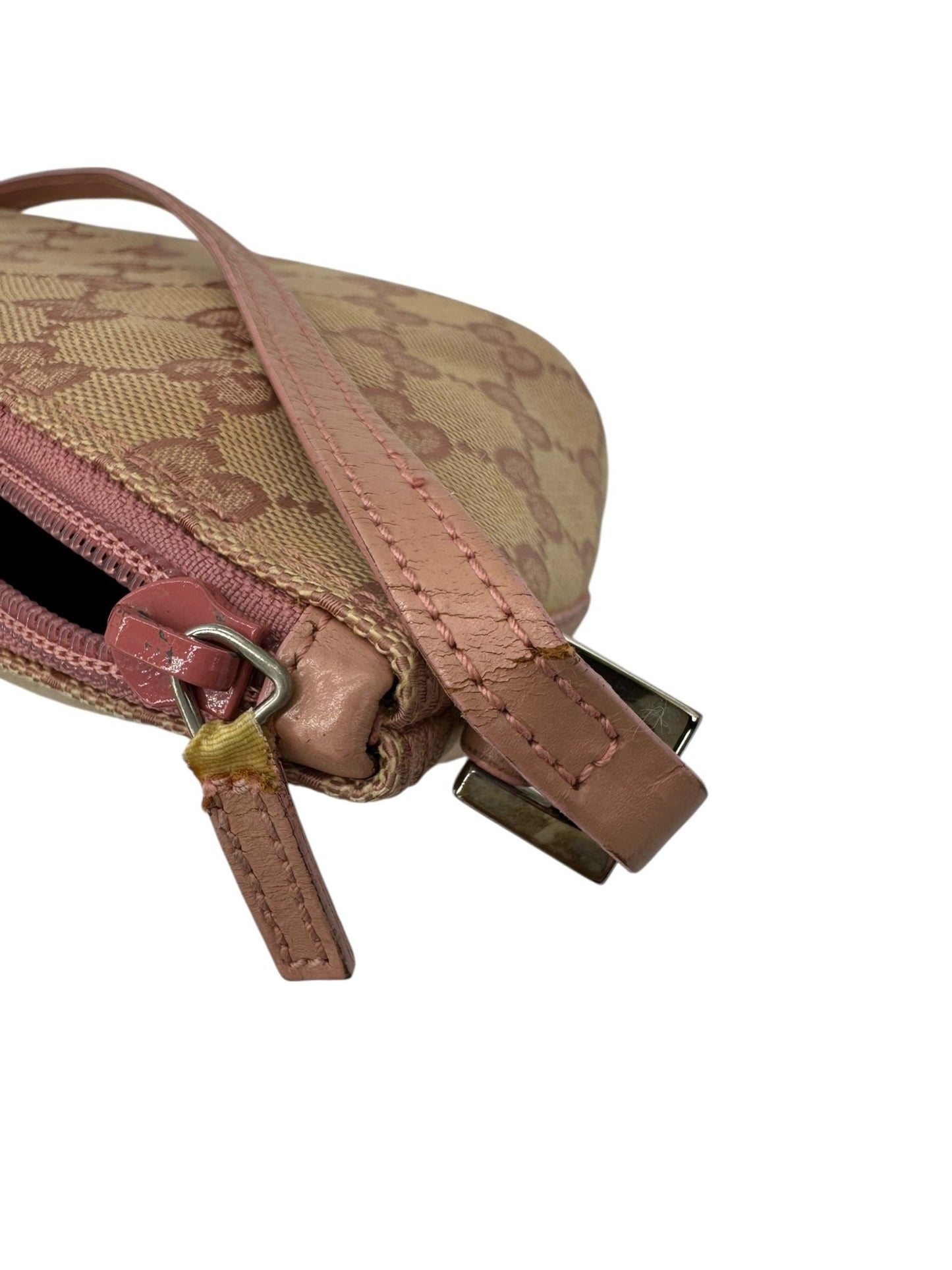 Vintage Gucci Boat Pochette Shoulder Bag in Pink GG Monogram - Thanks it's Vintage