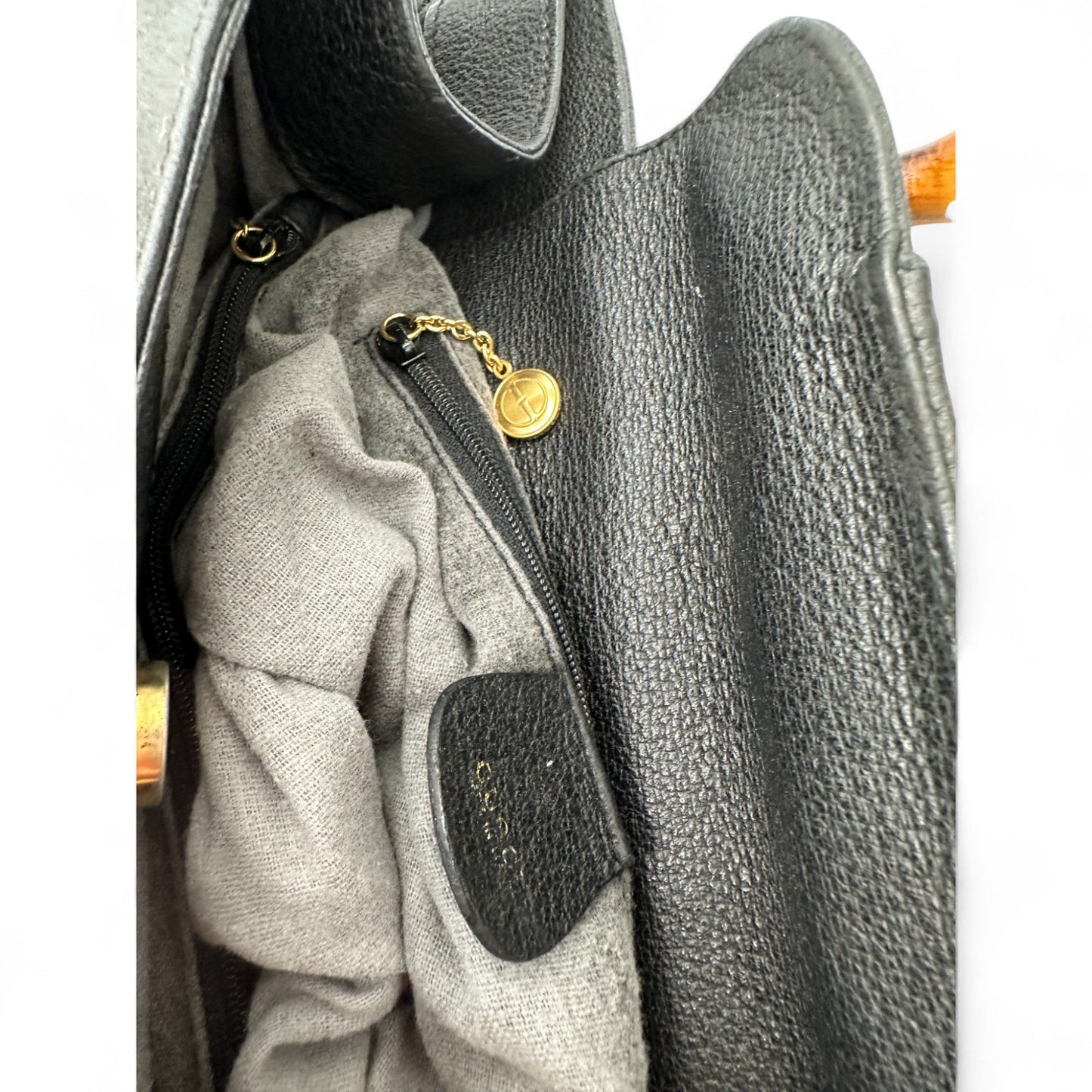 Vintage Gucci Diana Bamboo Tote Handbag with Black Leather Trim and Suede - Thanks it's Vintage