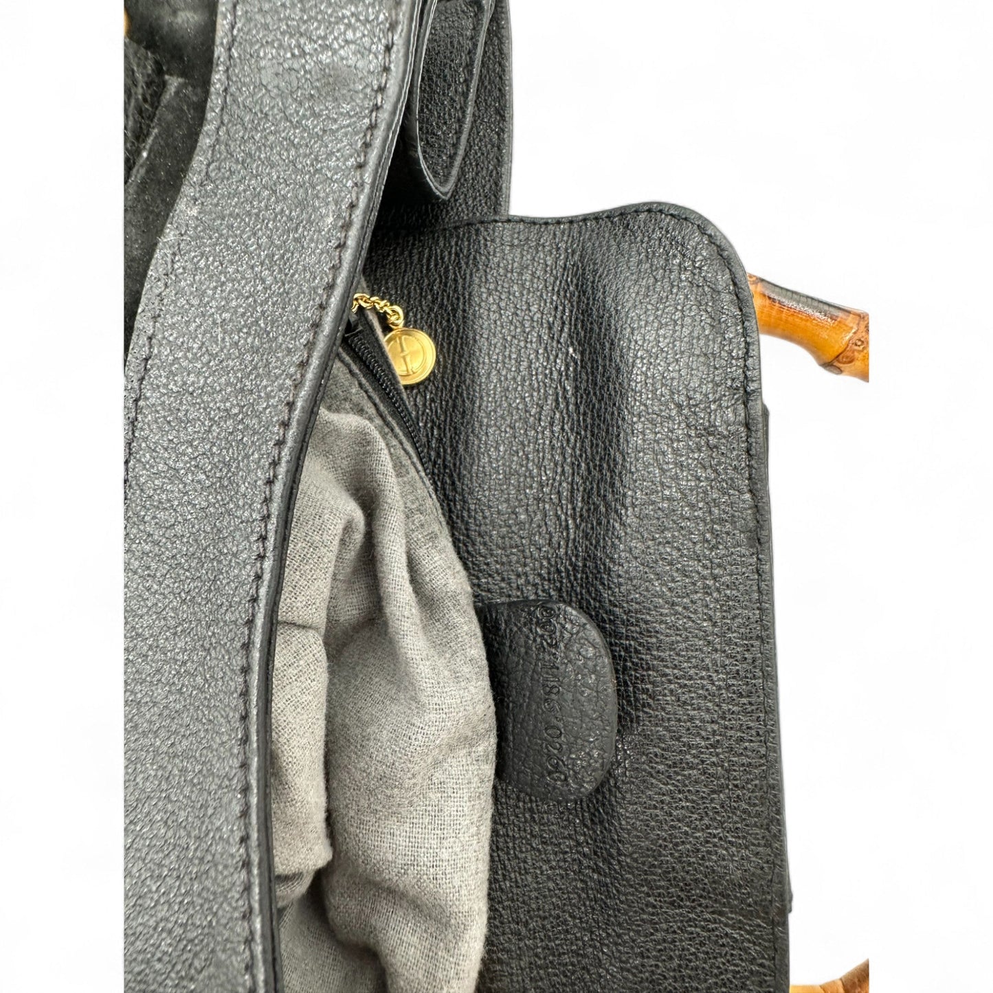 Vintage Gucci Diana Bamboo Tote Handbag with Black Leather Trim and Suede - Thanks it's Vintage