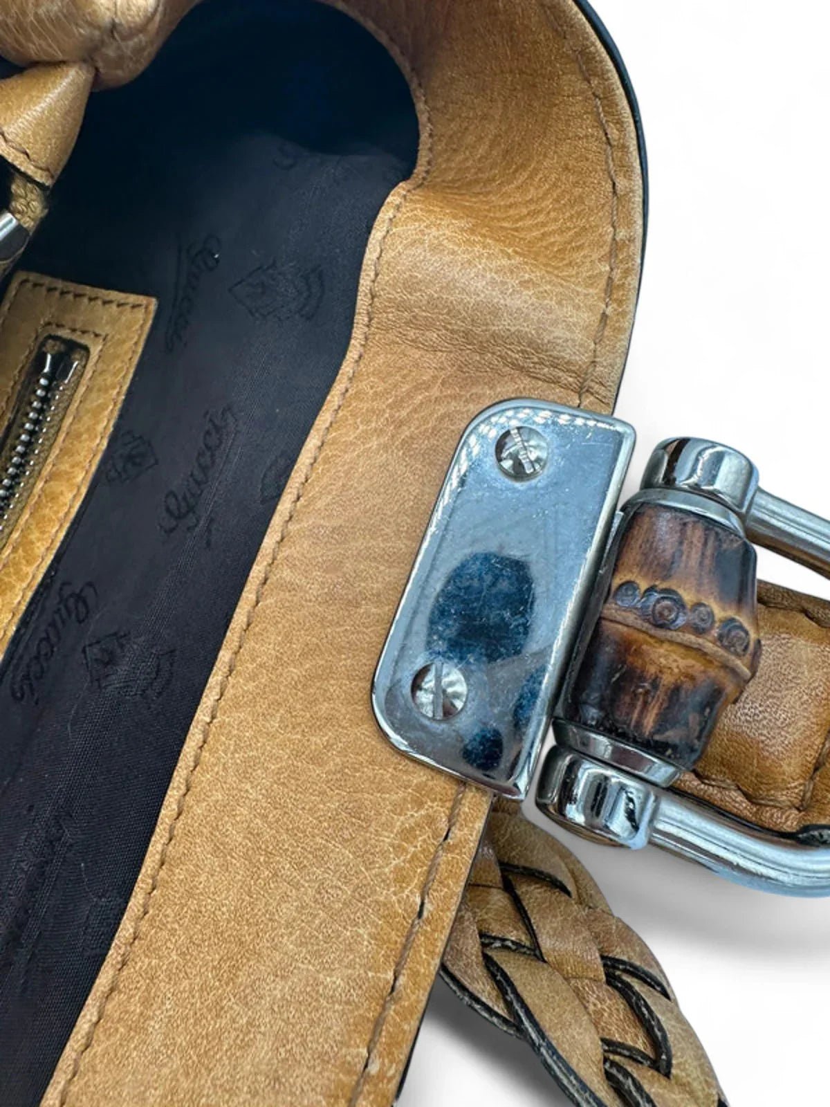 Vintage Gucci GG Signature Bamboo Bar Tote bag Mustard Leather - Thanks it's Vintage