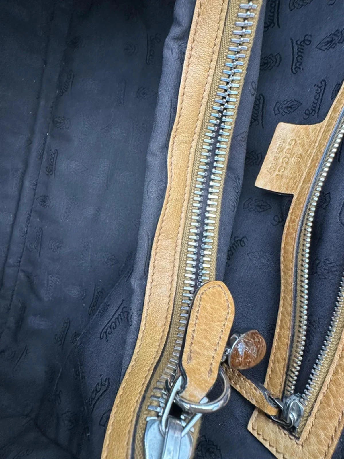 Vintage Gucci GG Signature Bamboo Bar Tote bag Mustard Leather - Thanks it's Vintage