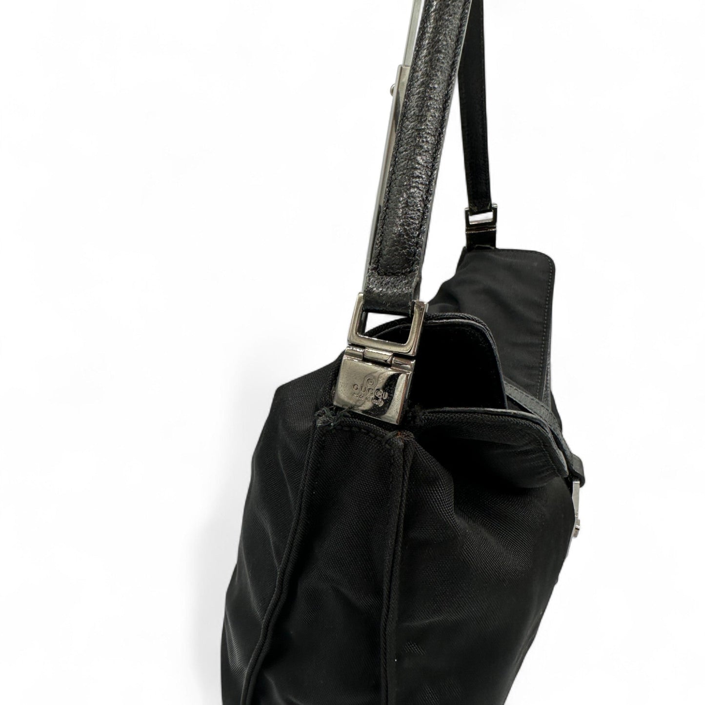 Vintage Gucci Nylon Jackie Shoulder Bag with Black Leather Trim - Thanks it's Vintage