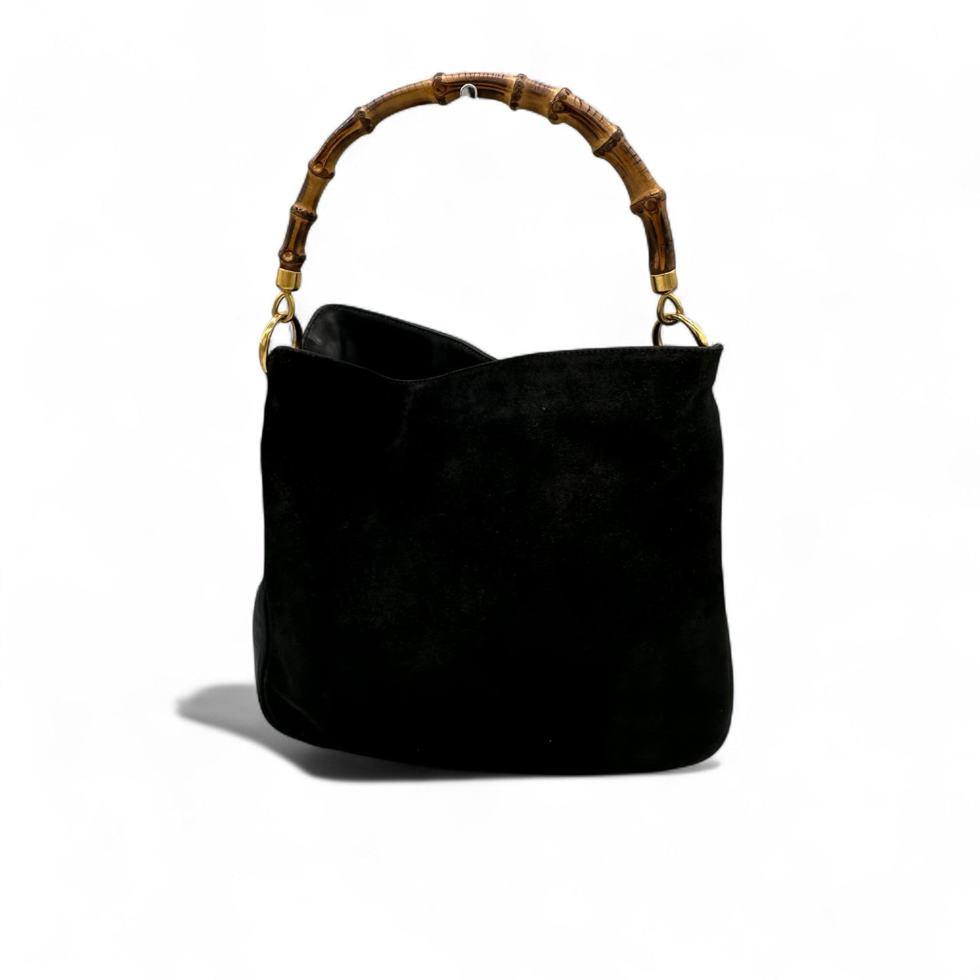 Vintage Gucci Suede Bamboo 001 - 1014 Handbag - Thanks it's Vintage