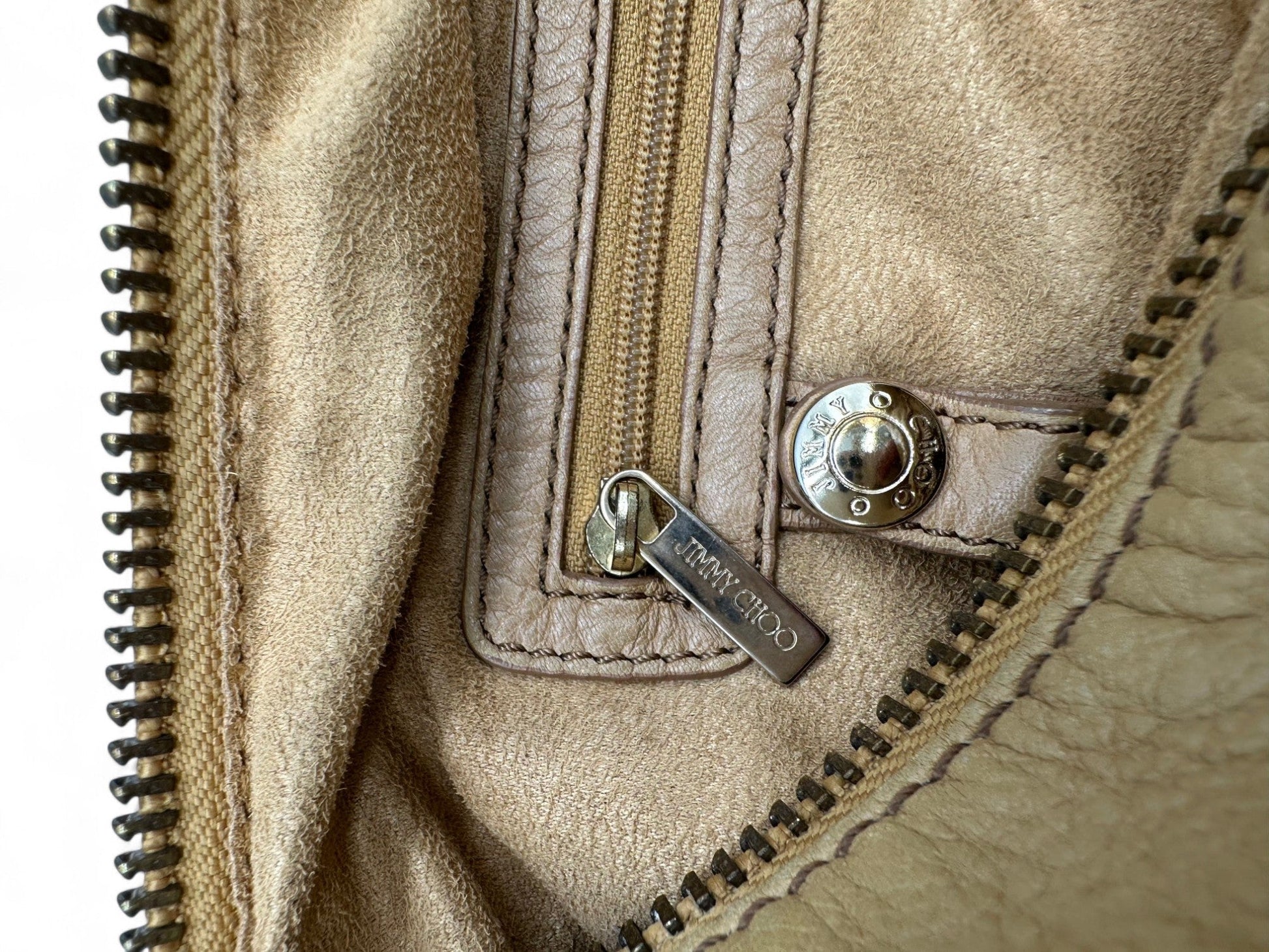 Vintage Jimmy Choo Lily Slouchy Hobo Shoulder Bag with Fringe Detail in Tan Leather - Thanks it's Vintage