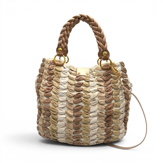 Vintage Miu Miu Multicolour Woven Leather Tote - Thanks it's Vintage