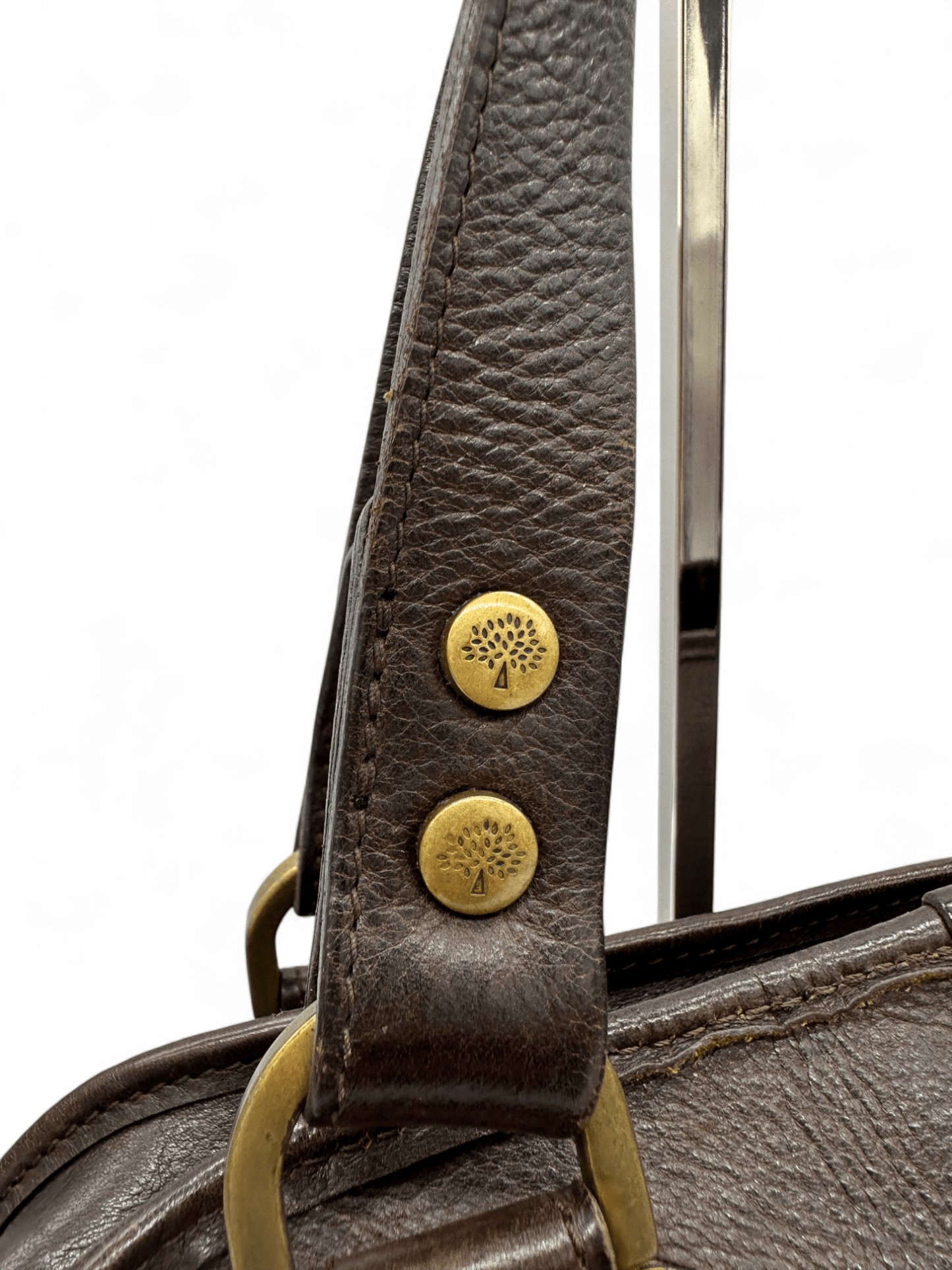 Vintage Mulberry Knightsbridge Turnlock Handbag in Chocolate Brown Leather - Thanks it's Vintage