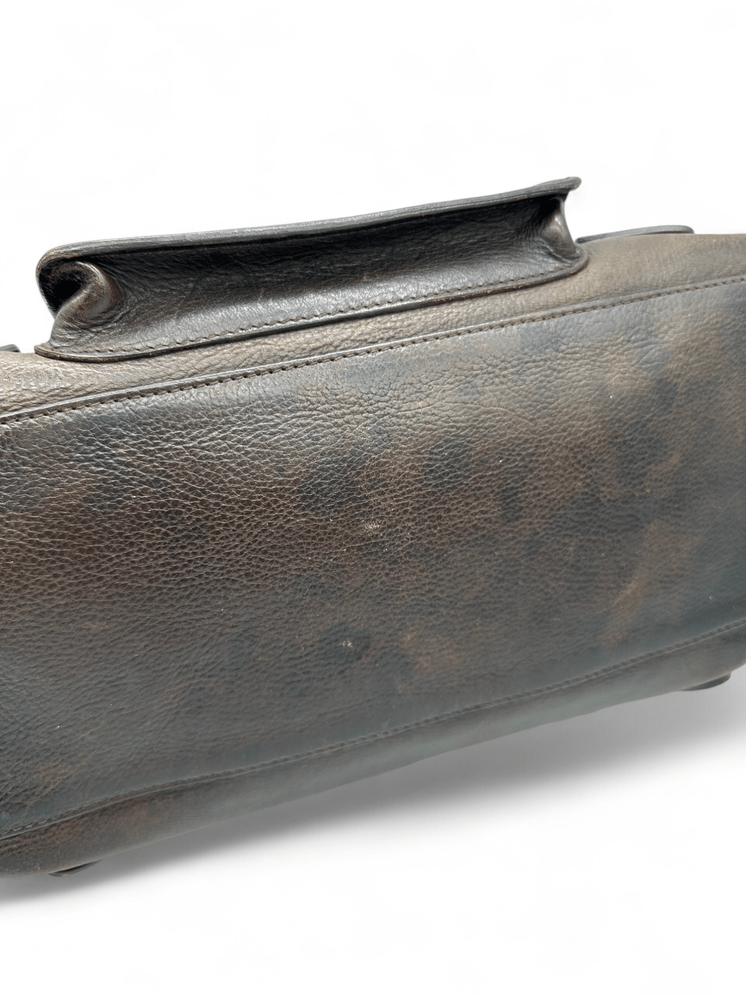 Vintage Mulberry Knightsbridge Turnlock Handbag in Chocolate Brown Leather - Thanks it's Vintage