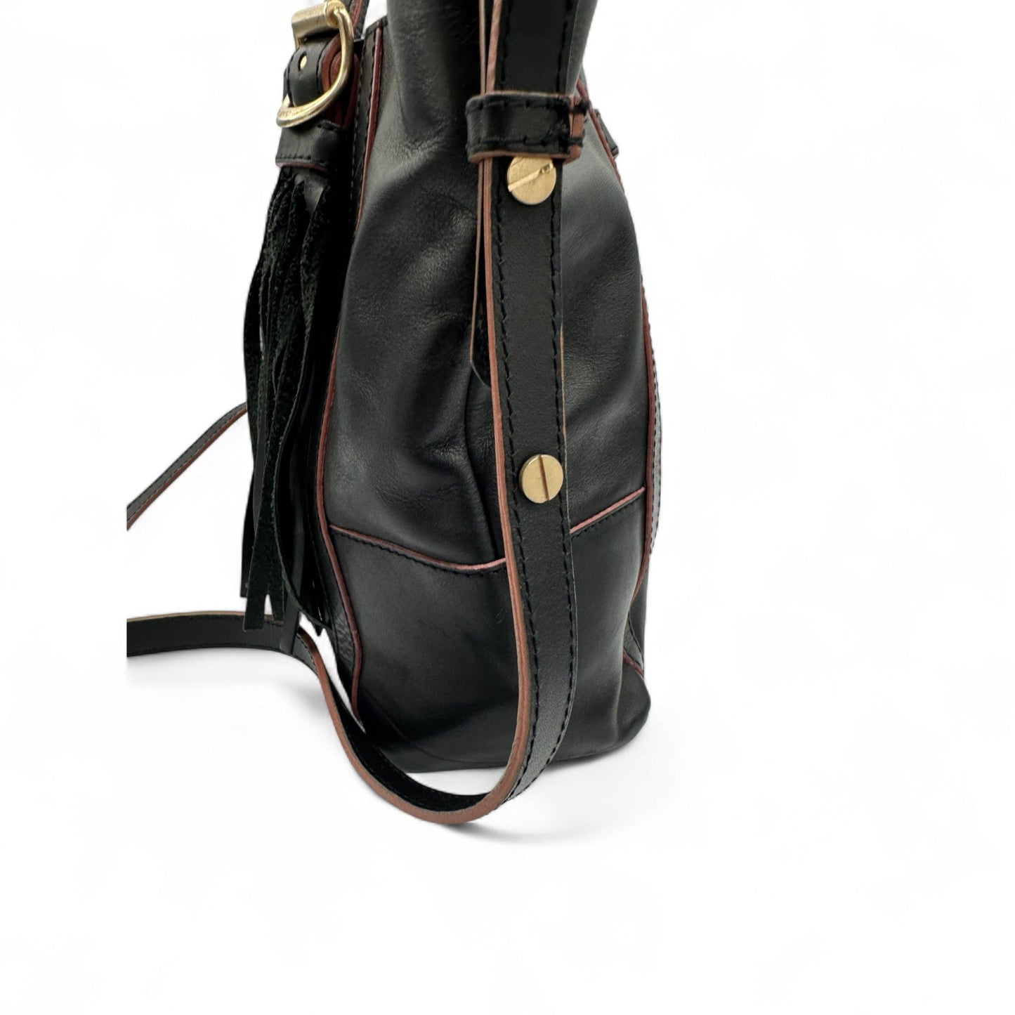 Vintage See by Chloé Black Leather Tassel Tote Bag - Thanks it's Vintage