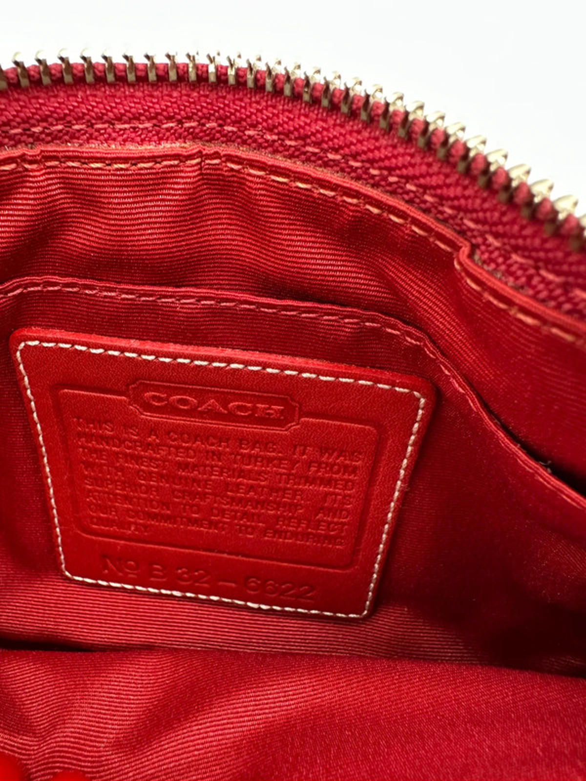 Rare Vintage Coach 6622 Cherry Red Mini Demi Shoulder Bag in Signature Monogram