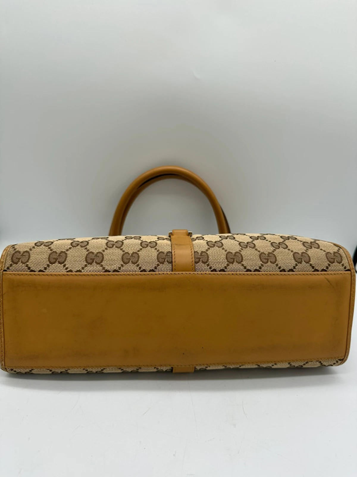 Vintage Gucci Brown GG Monogram Jackie 1961 Bardot Handbag