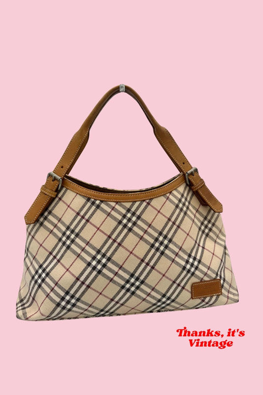 Vintage Blue Label Burberry Nova Check Shoulder Bag