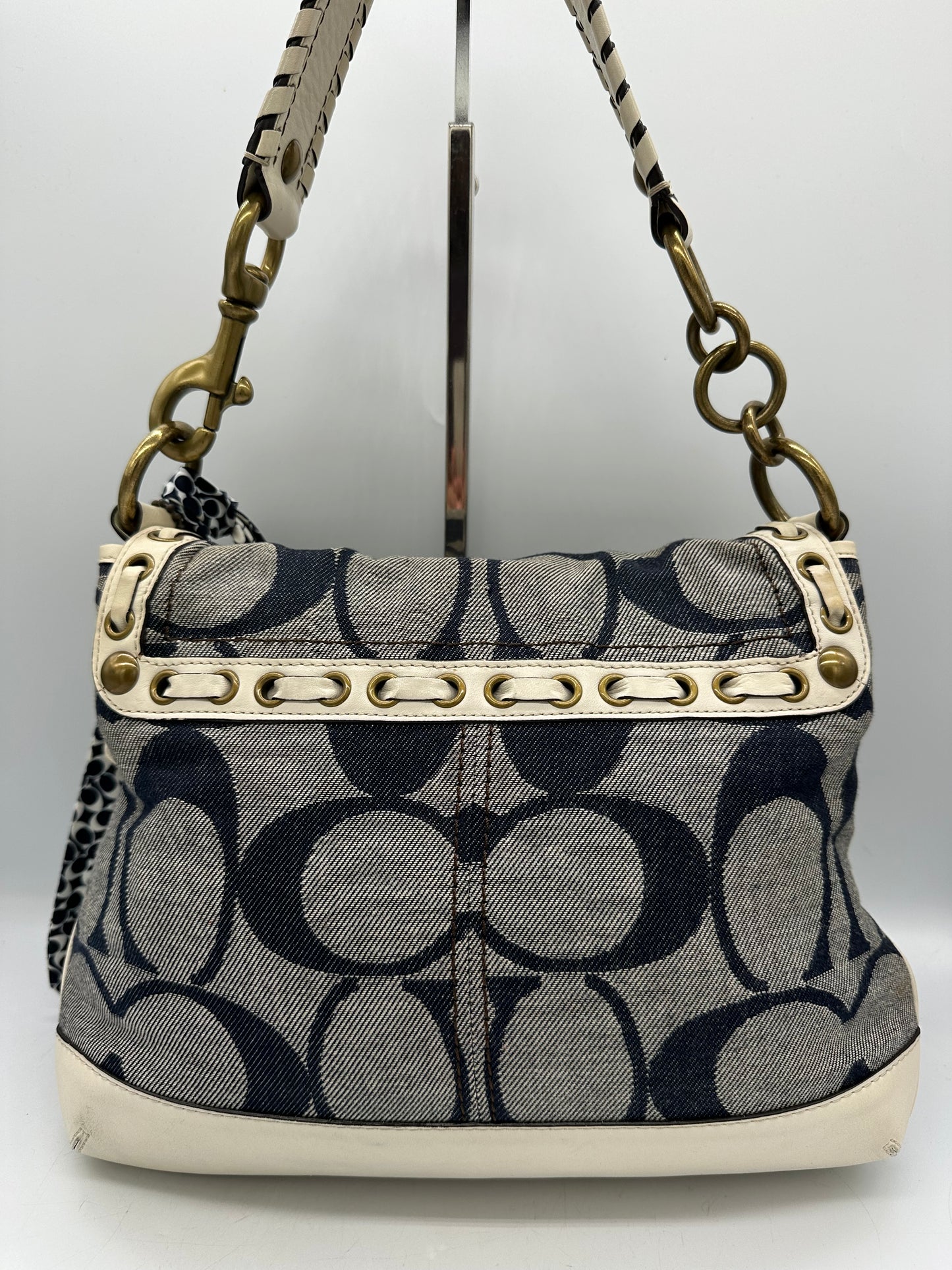 Vintage Coach 10490 Legacy Shoulder Bag Y2K Turnlock and Denim Monogram