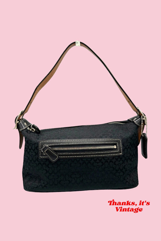 Vintage Coach 6332 Shoulder Bag Black Monogram Y2K