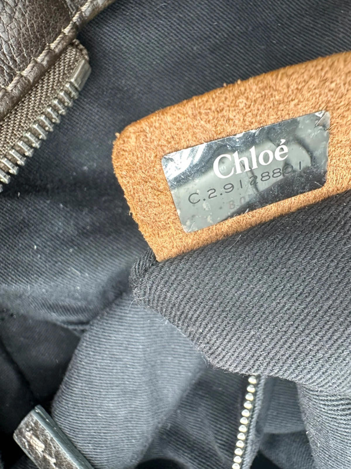 Vintage Chloé Paddington Handbag in Dark Brown Grain Leather