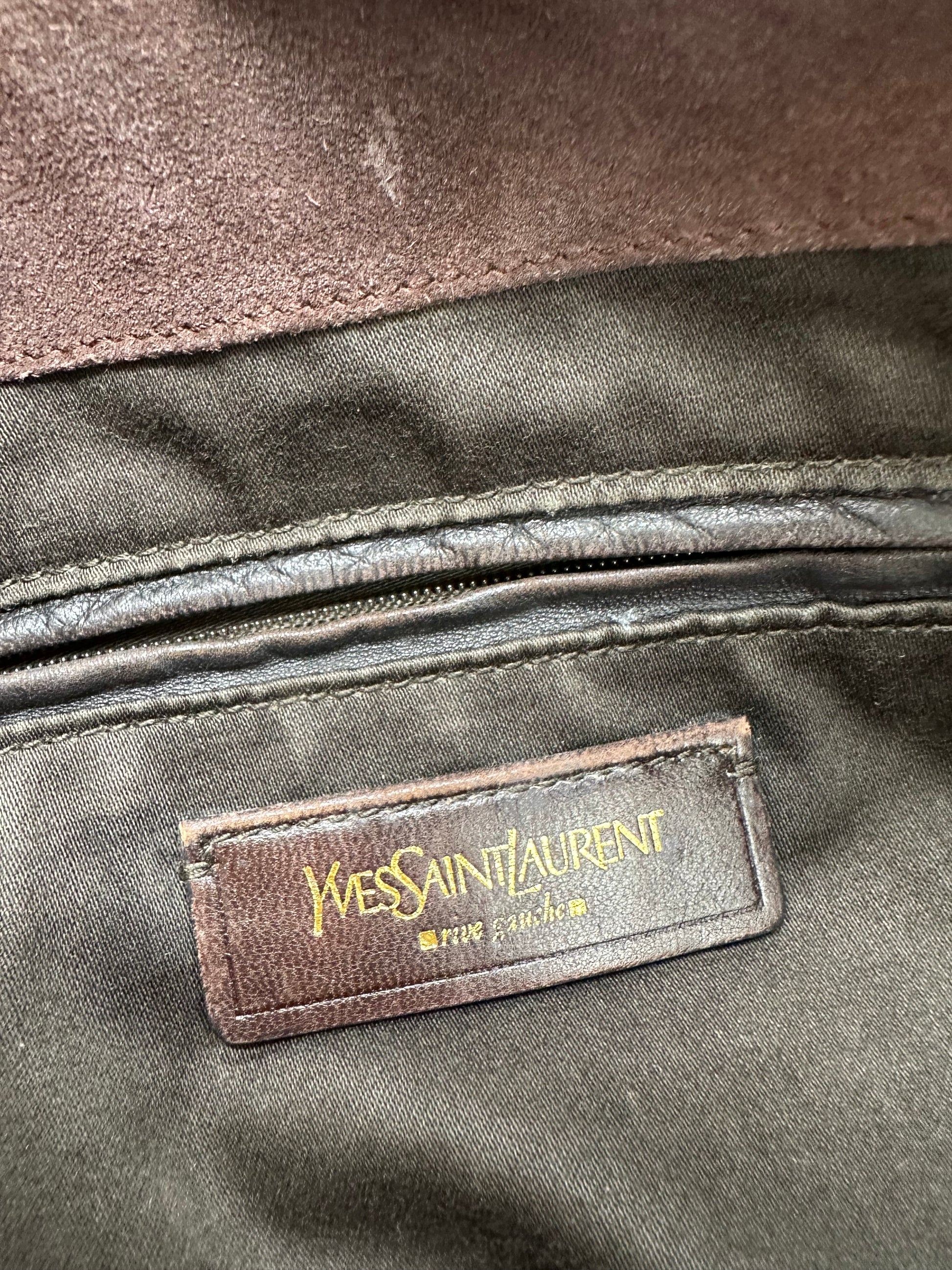Vintage Yves Saint Laurent Downton Tote Shoulder Bag in Dark Brown Patent Leather - Thanks it's Vintage