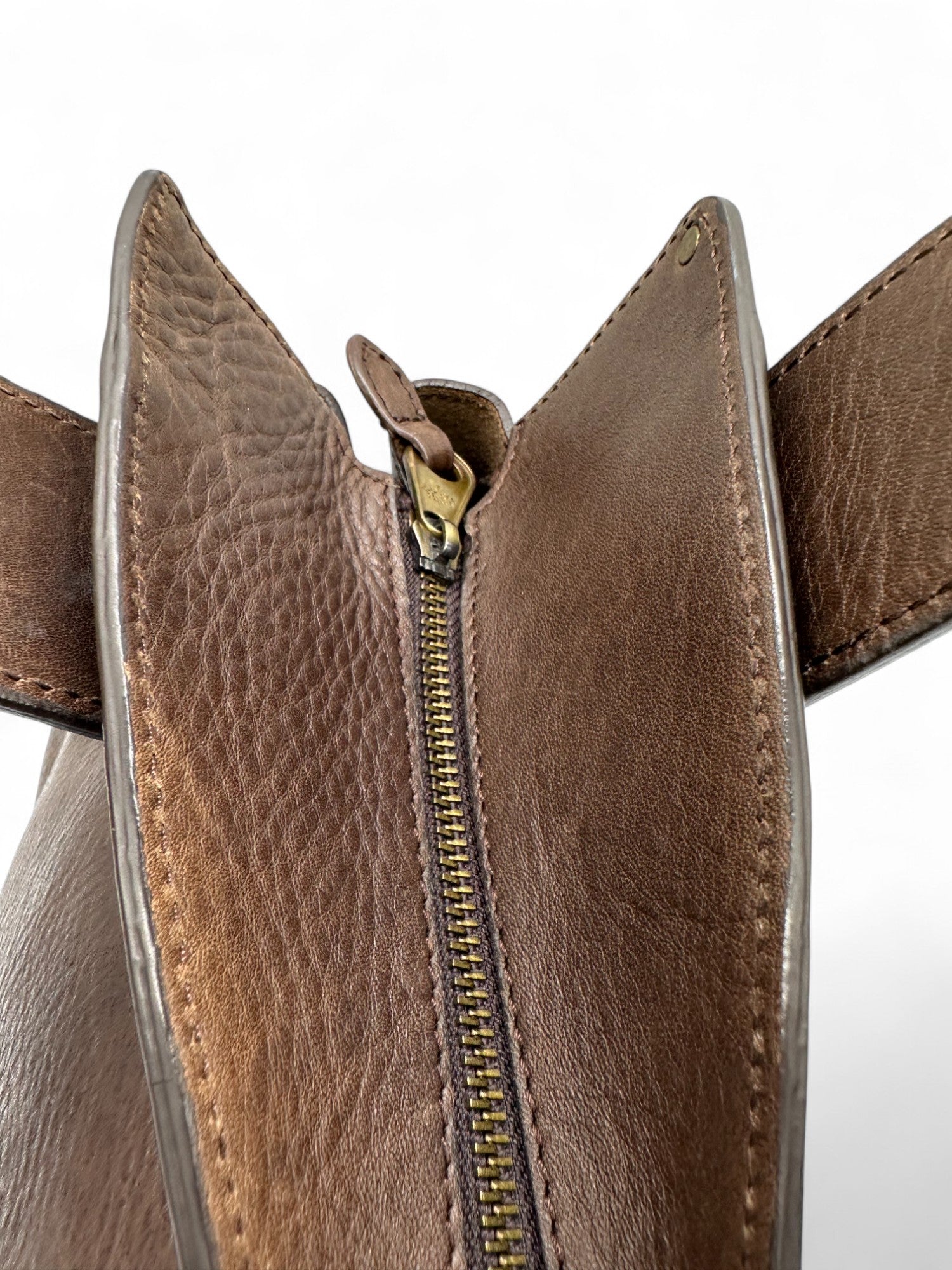 Vintage Mulberry Smithfield Tote Bag in Brown Leather with Brass Turnlock Fastening - Thanks it's Vintage